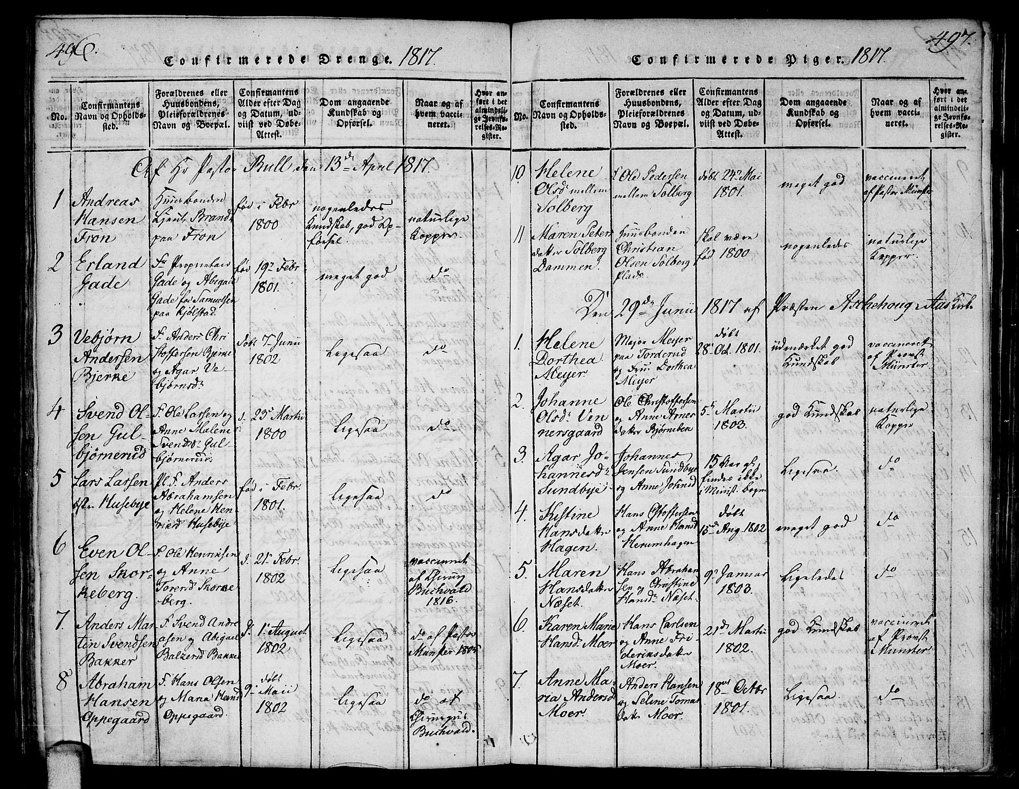 Ås prestekontor Kirkebøker, SAO/A-10894/F/Fa/L0003: Parish register (official) no. I 3, 1814-1818, p. 496-497