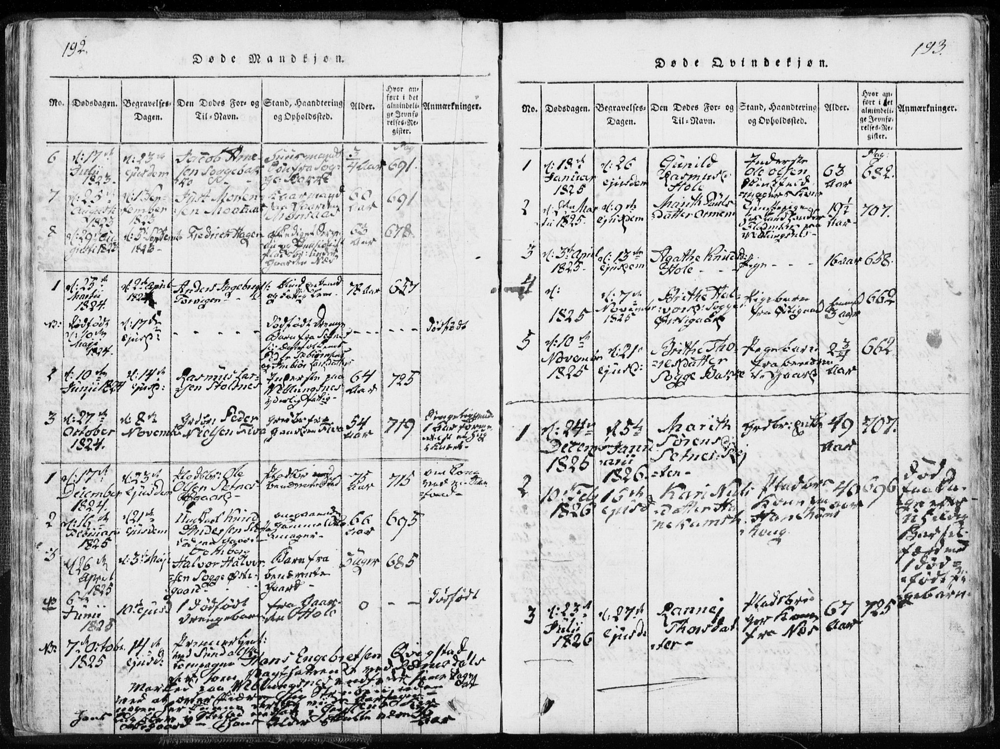 Ministerialprotokoller, klokkerbøker og fødselsregistre - Møre og Romsdal, SAT/A-1454/544/L0571: Parish register (official) no. 544A04, 1818-1853, p. 192-193