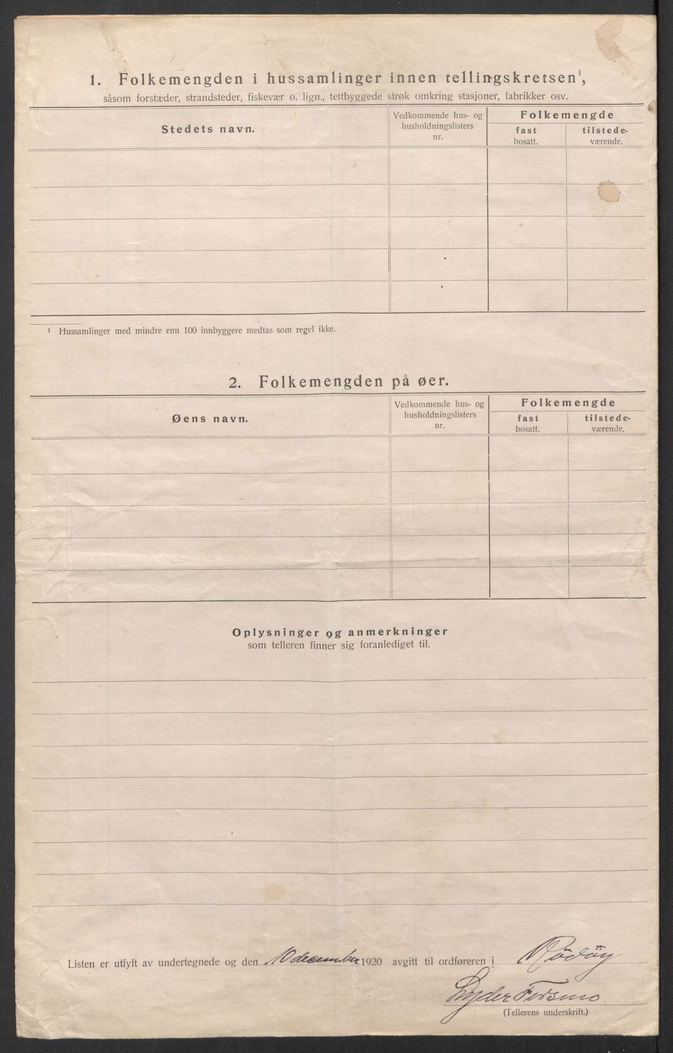 SAT, 1920 census for Rødøy, 1920, p. 20