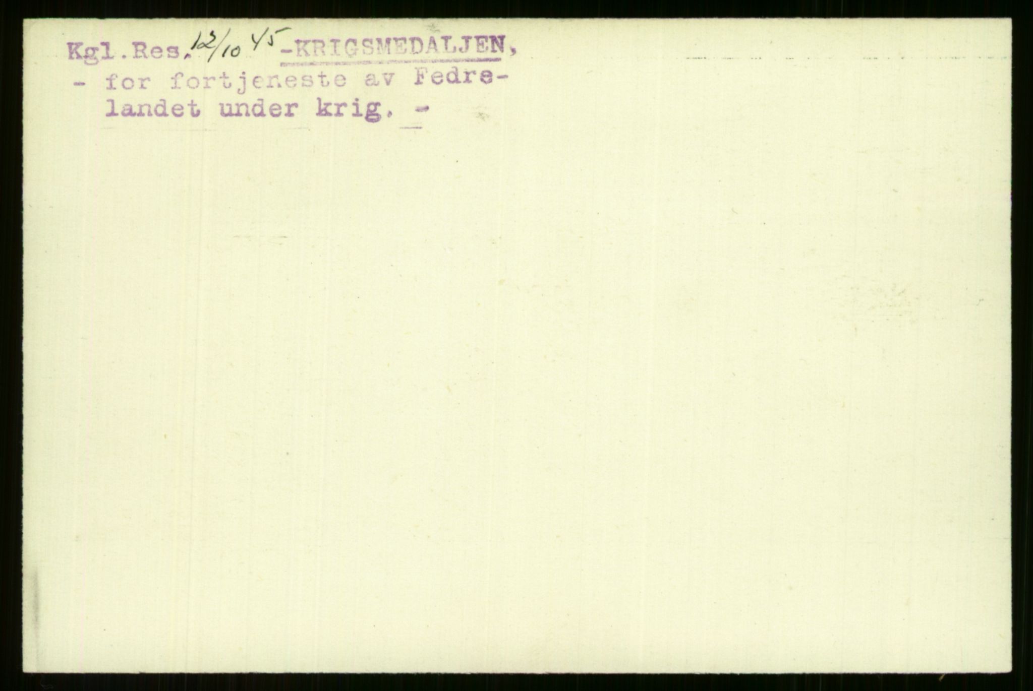 Direktoratet for sjømenn, AV/RA-S-3545/G/Gi/L0007: Kartotek over krigsdekorasjoner tildelt nordmenn under krigen, 1940-1945, p. 328