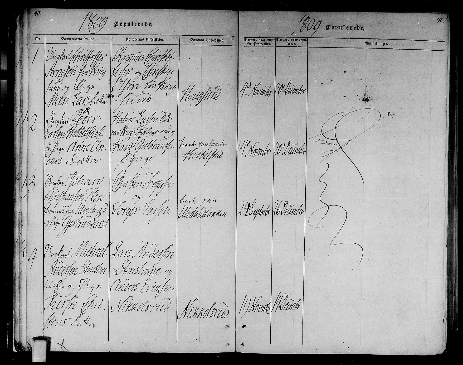 Eiker kirkebøker, AV/SAKO-A-4/F/Fa/L0010: Parish register (official) no. I 10, 1806-1815, p. 40-41