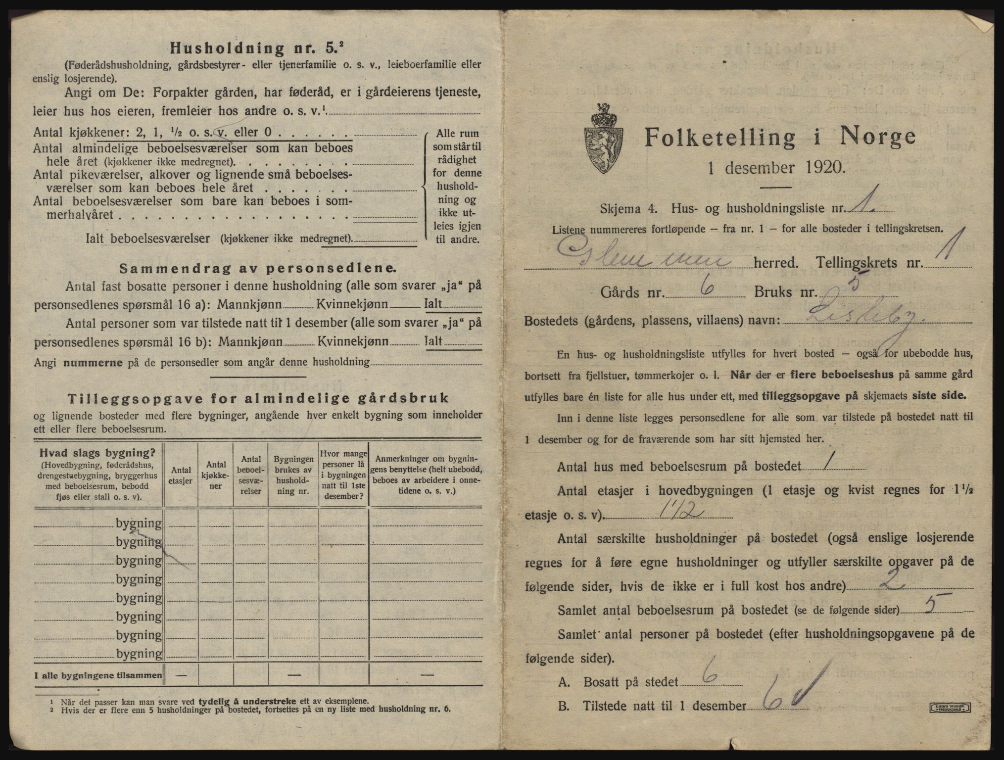 SAO, 1920 census for Glemmen, 1920, p. 59