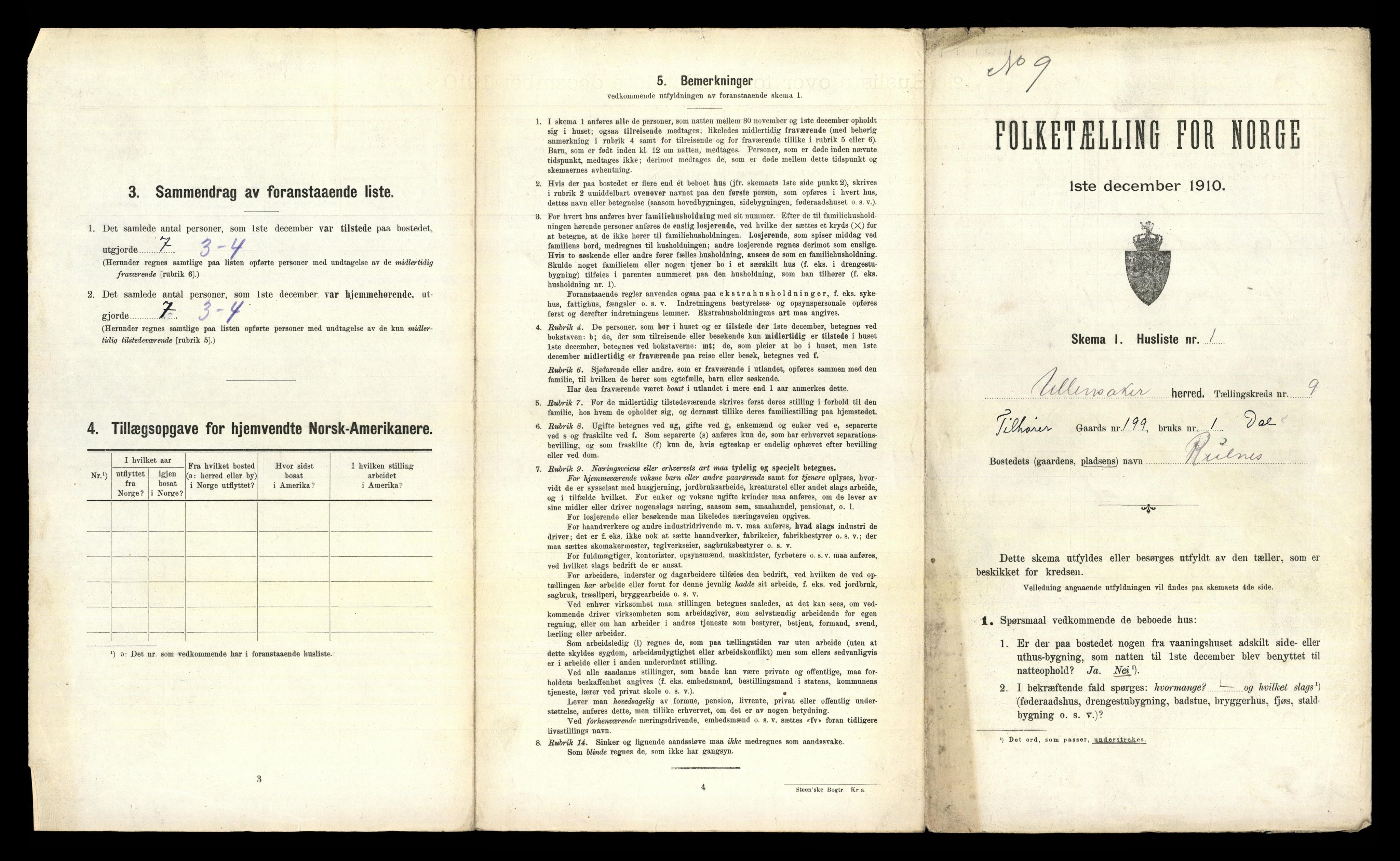 RA, 1910 census for Ullensaker, 1910, p. 1989