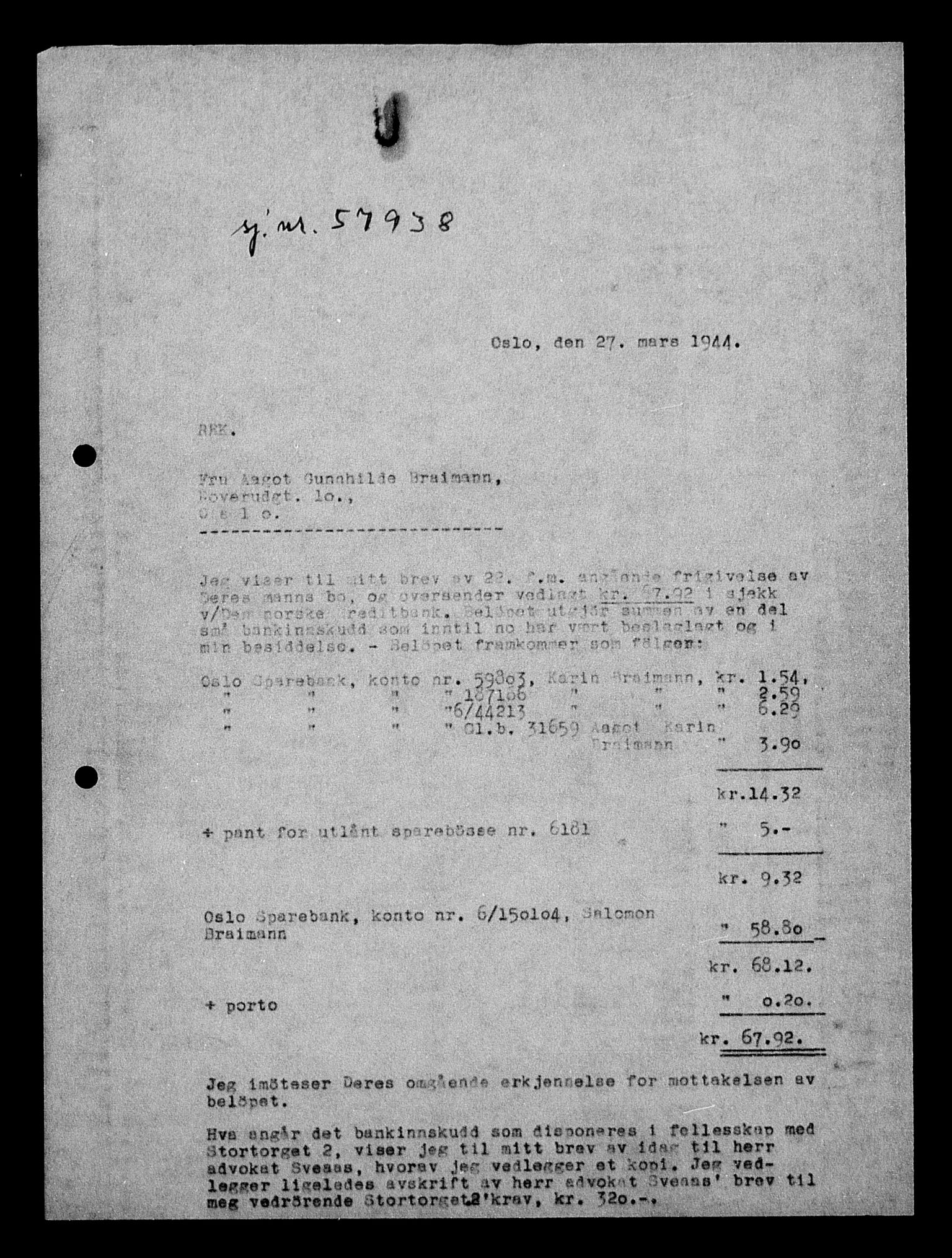 Justisdepartementet, Tilbakeføringskontoret for inndratte formuer, AV/RA-S-1564/H/Hc/Hcc/L0927: --, 1945-1947, p. 442
