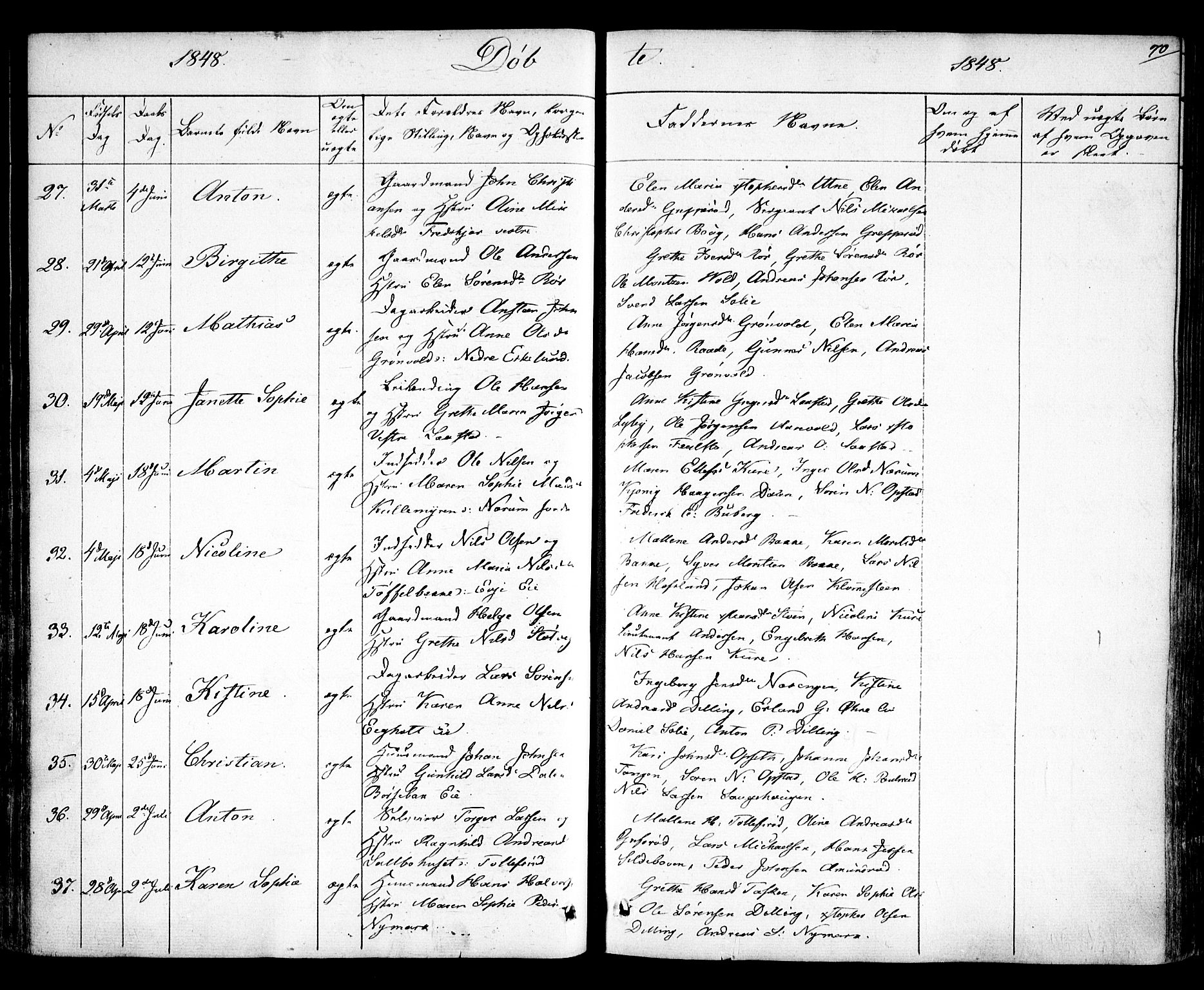 Rygge prestekontor Kirkebøker, AV/SAO-A-10084b/F/Fa/L0004: Parish register (official) no. 4, 1836-1851, p. 70