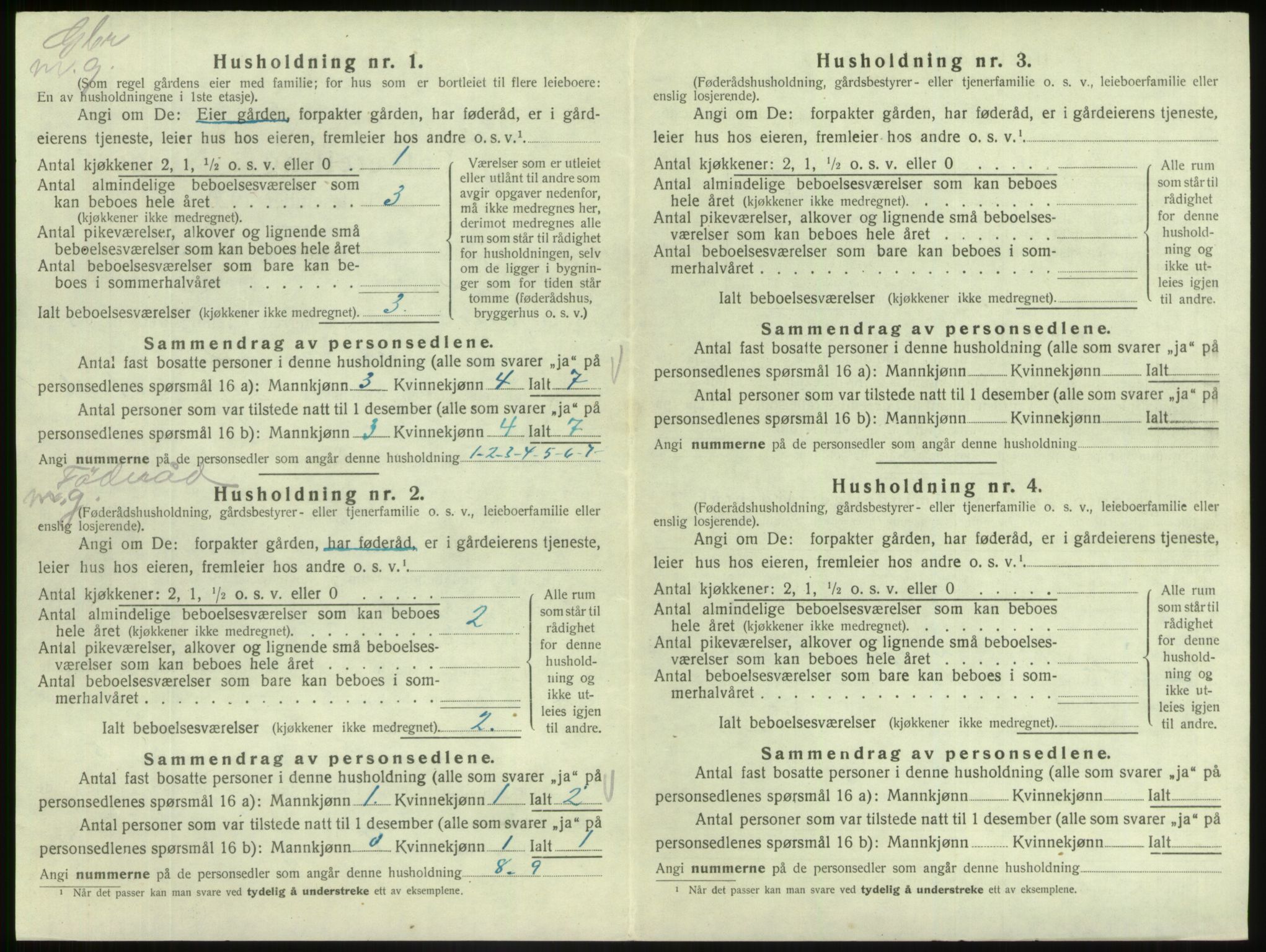 SAB, 1920 census for Fjaler, 1920, p. 1217