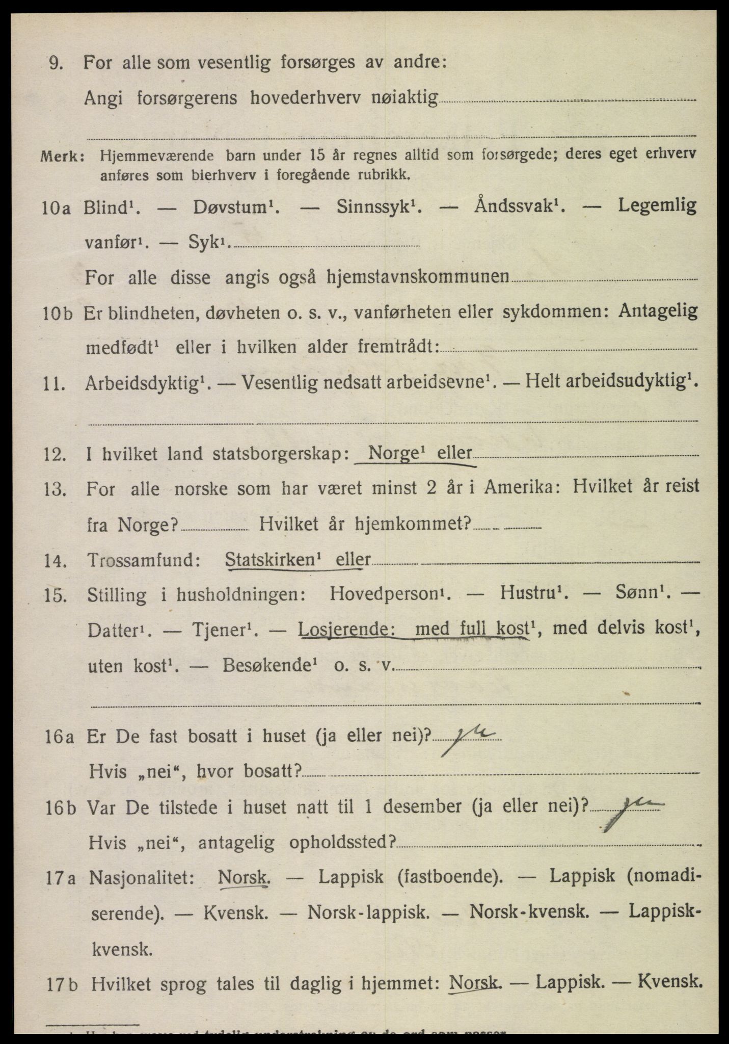 SAT, 1920 census for Snåsa, 1920, p. 1827