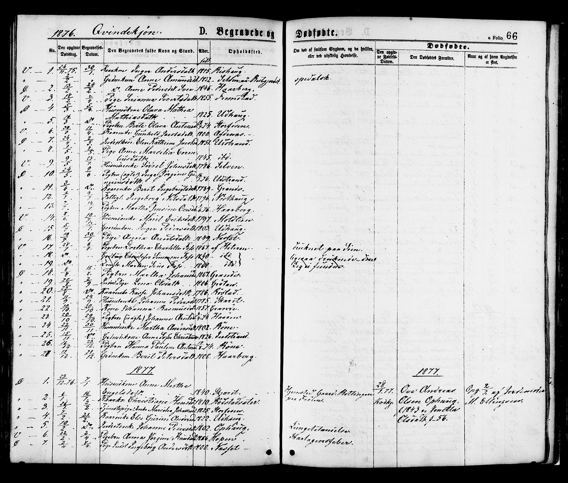 Ministerialprotokoller, klokkerbøker og fødselsregistre - Sør-Trøndelag, SAT/A-1456/659/L0738: Parish register (official) no. 659A08, 1876-1878, p. 66