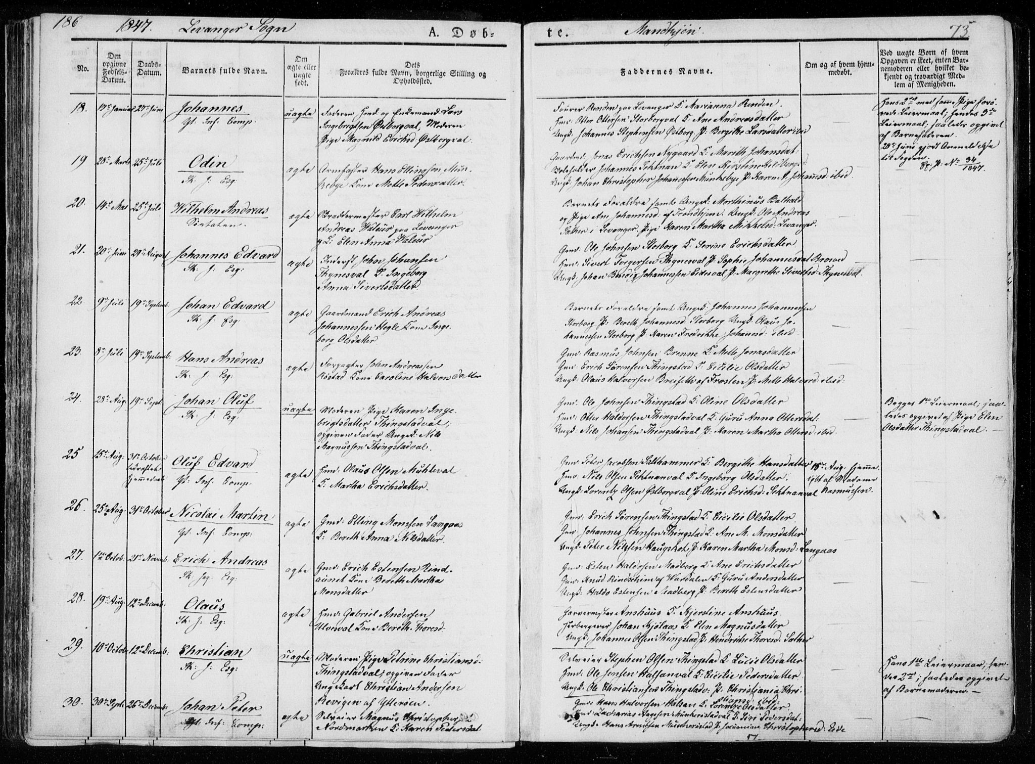 Ministerialprotokoller, klokkerbøker og fødselsregistre - Nord-Trøndelag, AV/SAT-A-1458/720/L0183: Parish register (official) no. 720A01, 1836-1855, p. 73