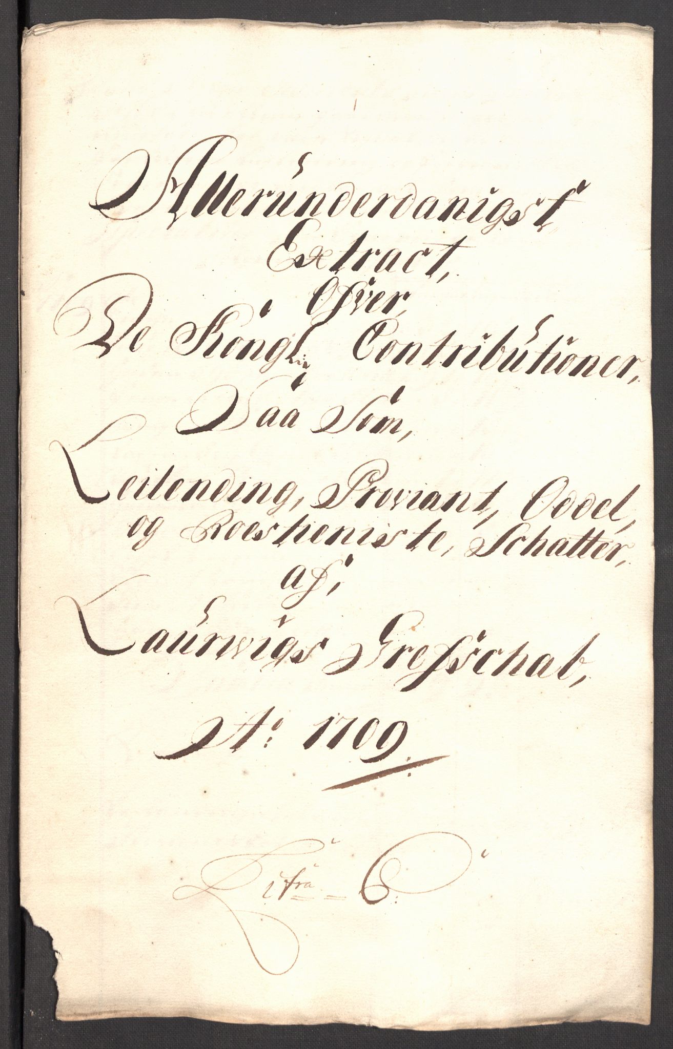 Rentekammeret inntil 1814, Reviderte regnskaper, Fogderegnskap, RA/EA-4092/R33/L1981: Fogderegnskap Larvik grevskap, 1709-1710, p. 140