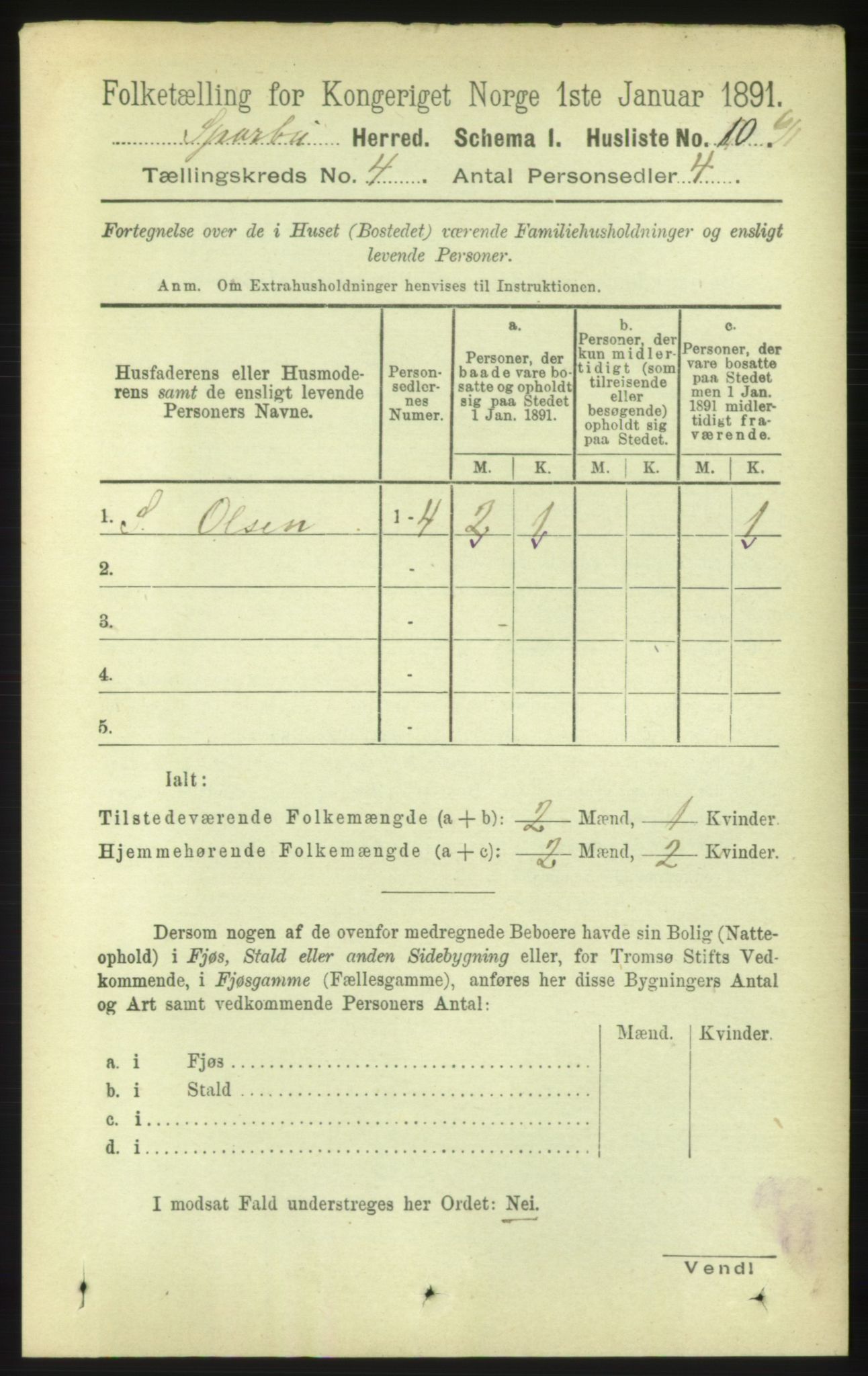 RA, 1891 census for 1731 Sparbu, 1891, p. 1331