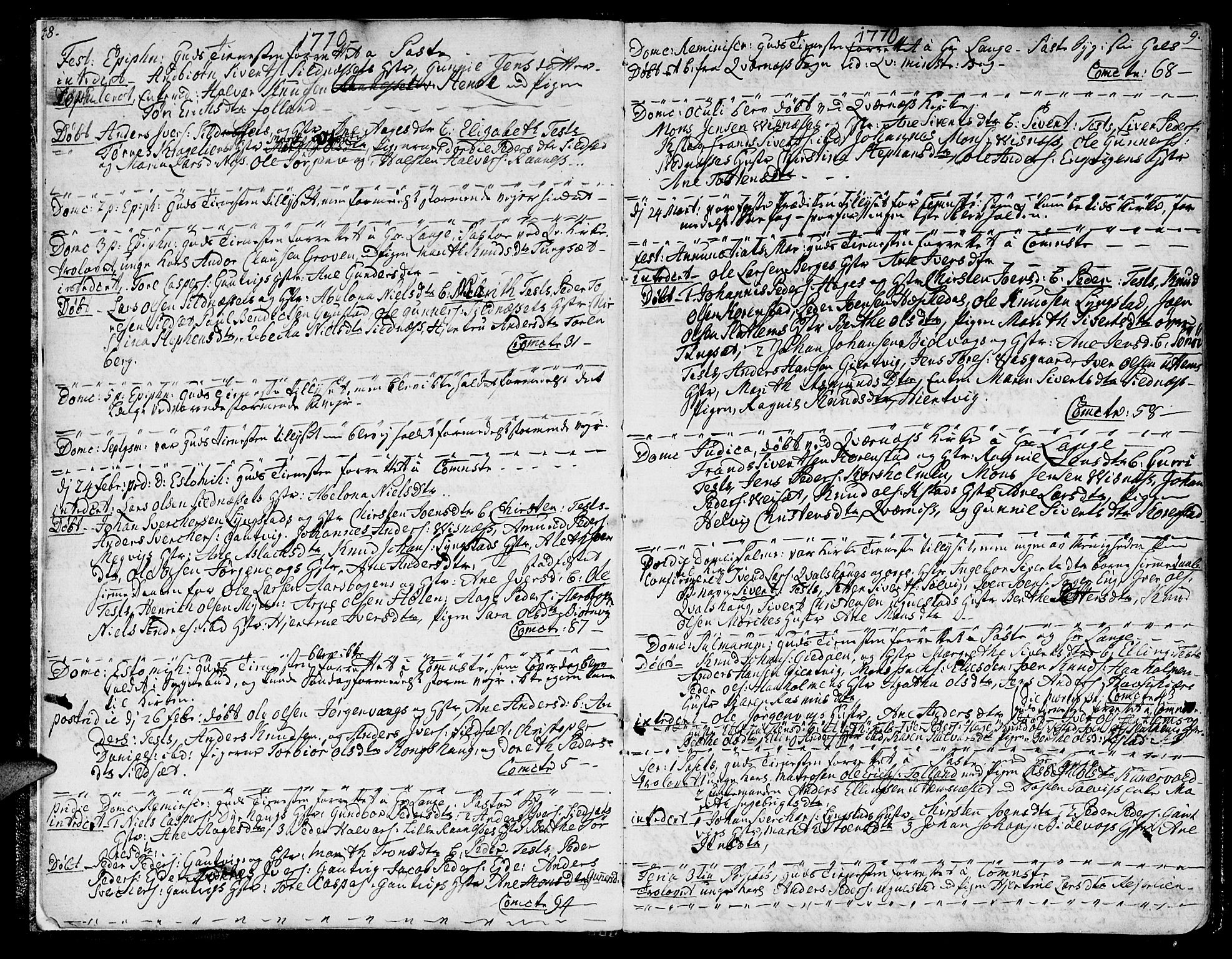 Ministerialprotokoller, klokkerbøker og fødselsregistre - Møre og Romsdal, SAT/A-1454/570/L0829: Parish register (official) no. 570A03, 1769-1788, p. 8-9