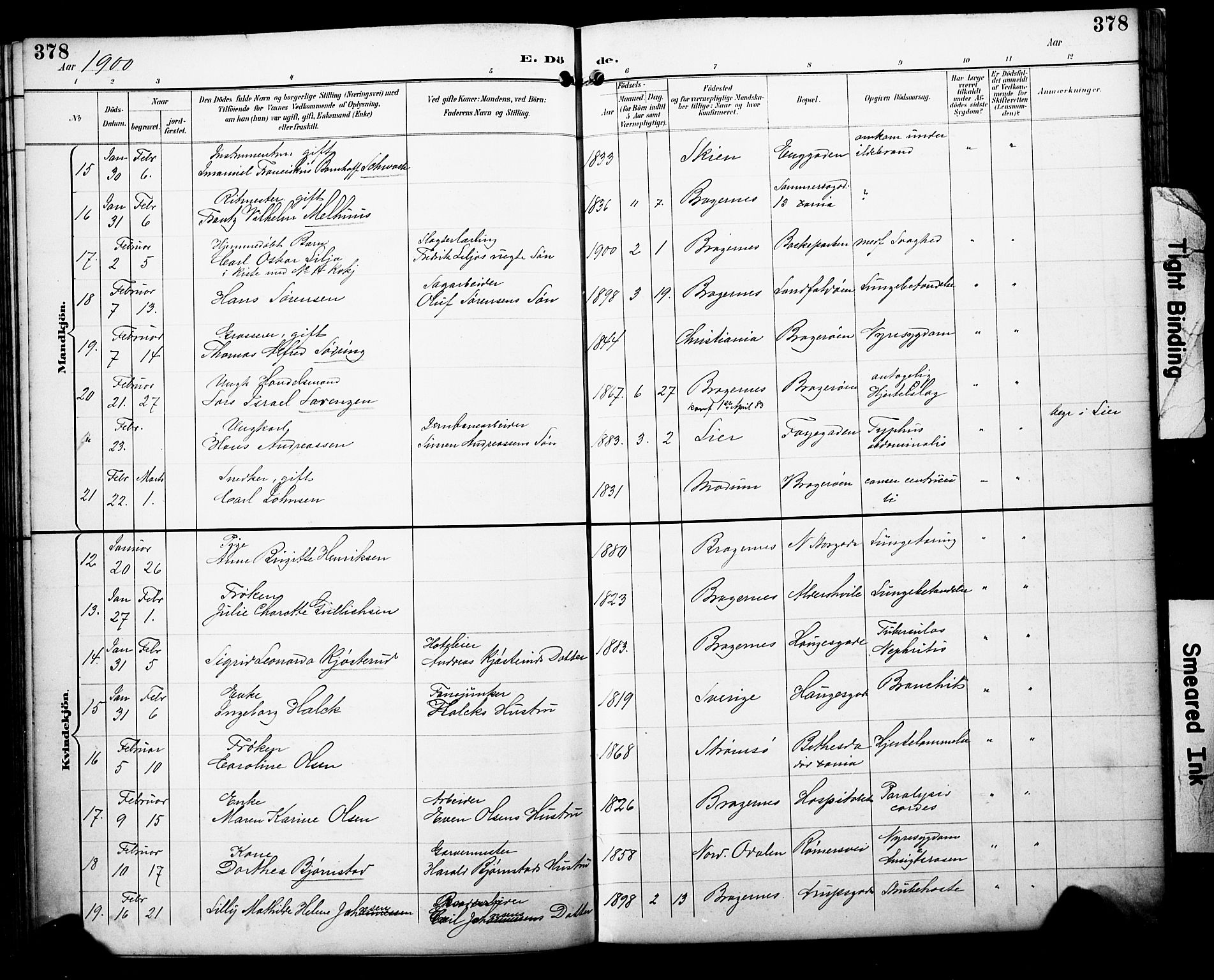 Bragernes kirkebøker, AV/SAKO-A-6/F/Fb/L0008: Parish register (official) no. II 8, 1894-1902, p. 378