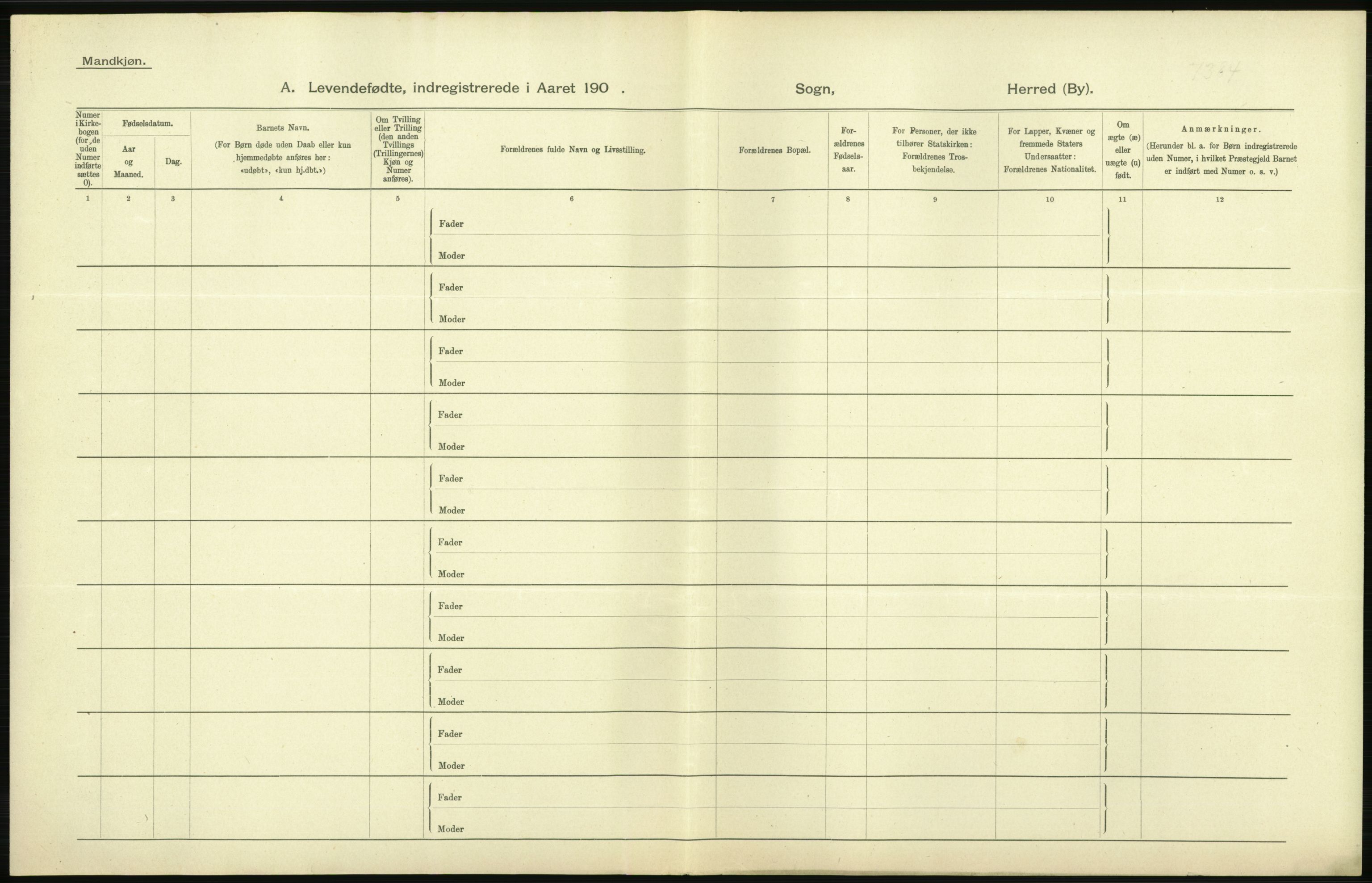 Statistisk sentralbyrå, Sosiodemografiske emner, Befolkning, RA/S-2228/D/Df/Dfa/Dfaa/L0009: Bratsberg amt: Fødte, gifte, døde, 1903, p. 46