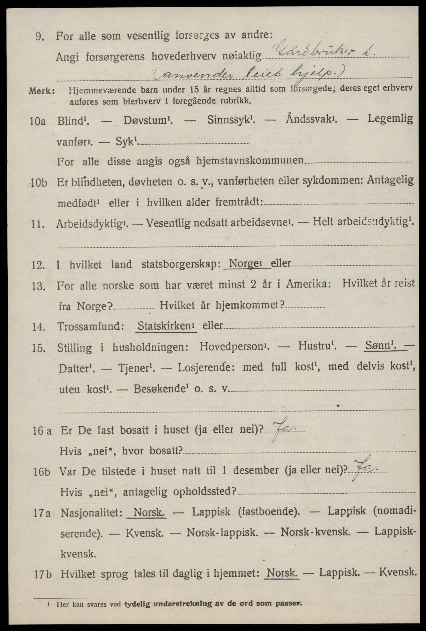 SAT, 1920 census for Nes (ST), 1920, p. 2886