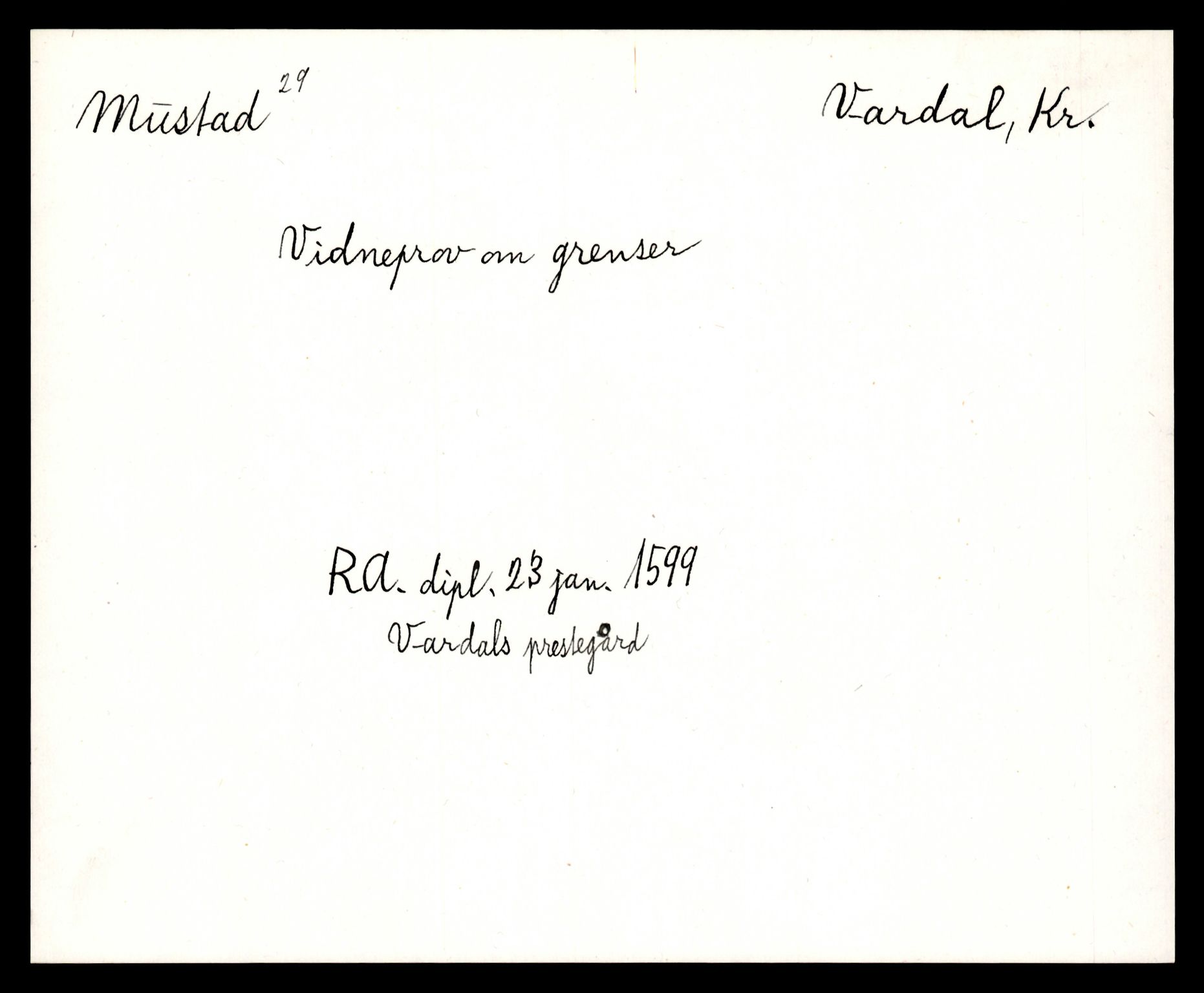 Riksarkivets diplomsamling, AV/RA-EA-5965/F35/F35e/L0011: Registreringssedler Oppland 3, 1400-1700, p. 85