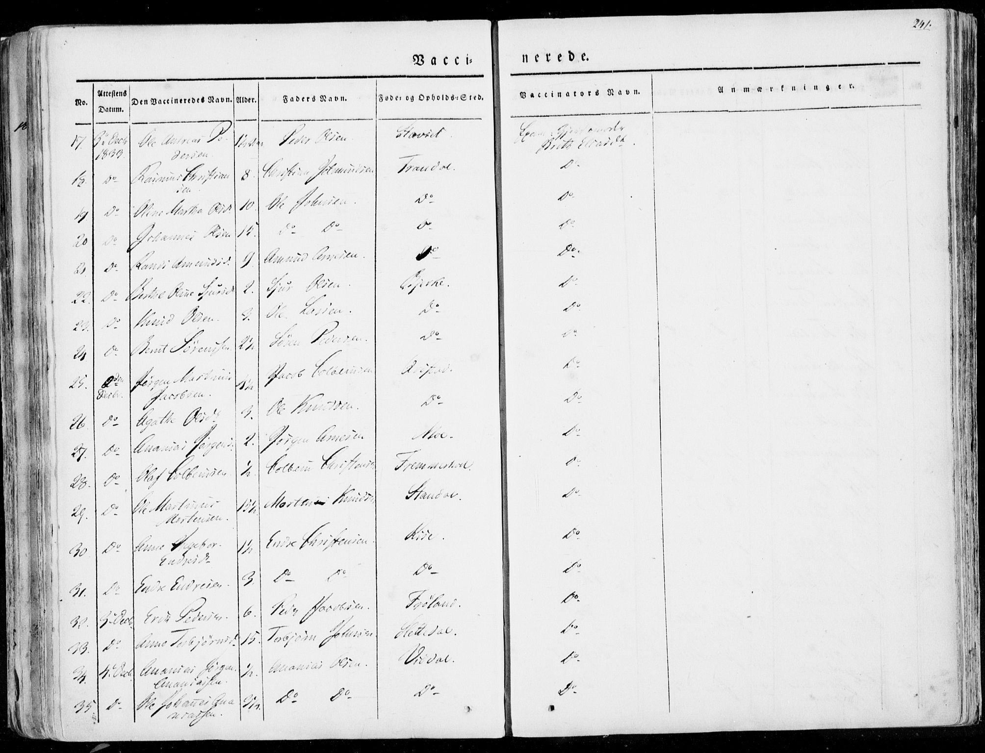 Ministerialprotokoller, klokkerbøker og fødselsregistre - Møre og Romsdal, SAT/A-1454/515/L0208: Parish register (official) no. 515A04, 1830-1846, p. 241