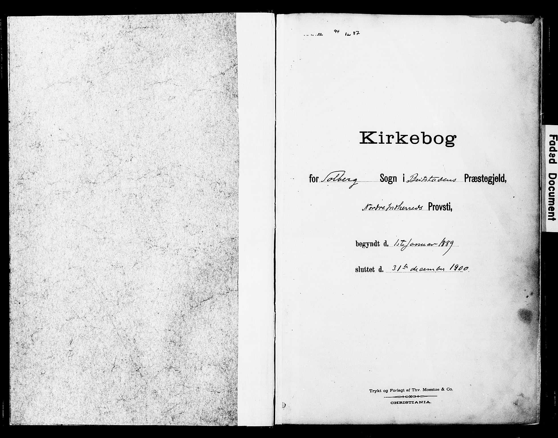 Ministerialprotokoller, klokkerbøker og fødselsregistre - Nord-Trøndelag, SAT/A-1458/741/L0396: Parish register (official) no. 741A10, 1889-1901