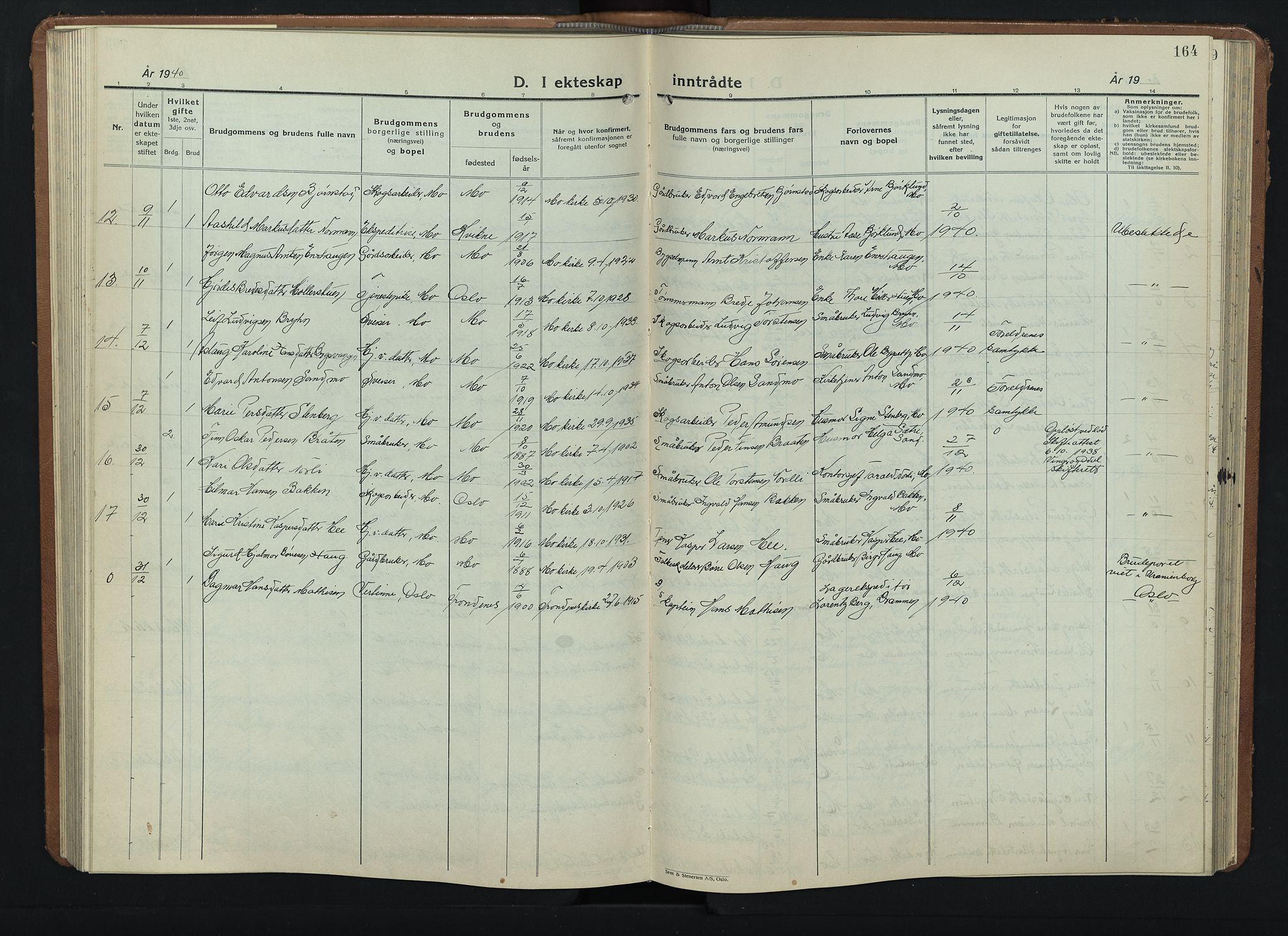 Nord-Odal prestekontor, AV/SAH-PREST-032/H/Ha/Hab/L0006: Parish register (copy) no. 6, 1936-1950, p. 164