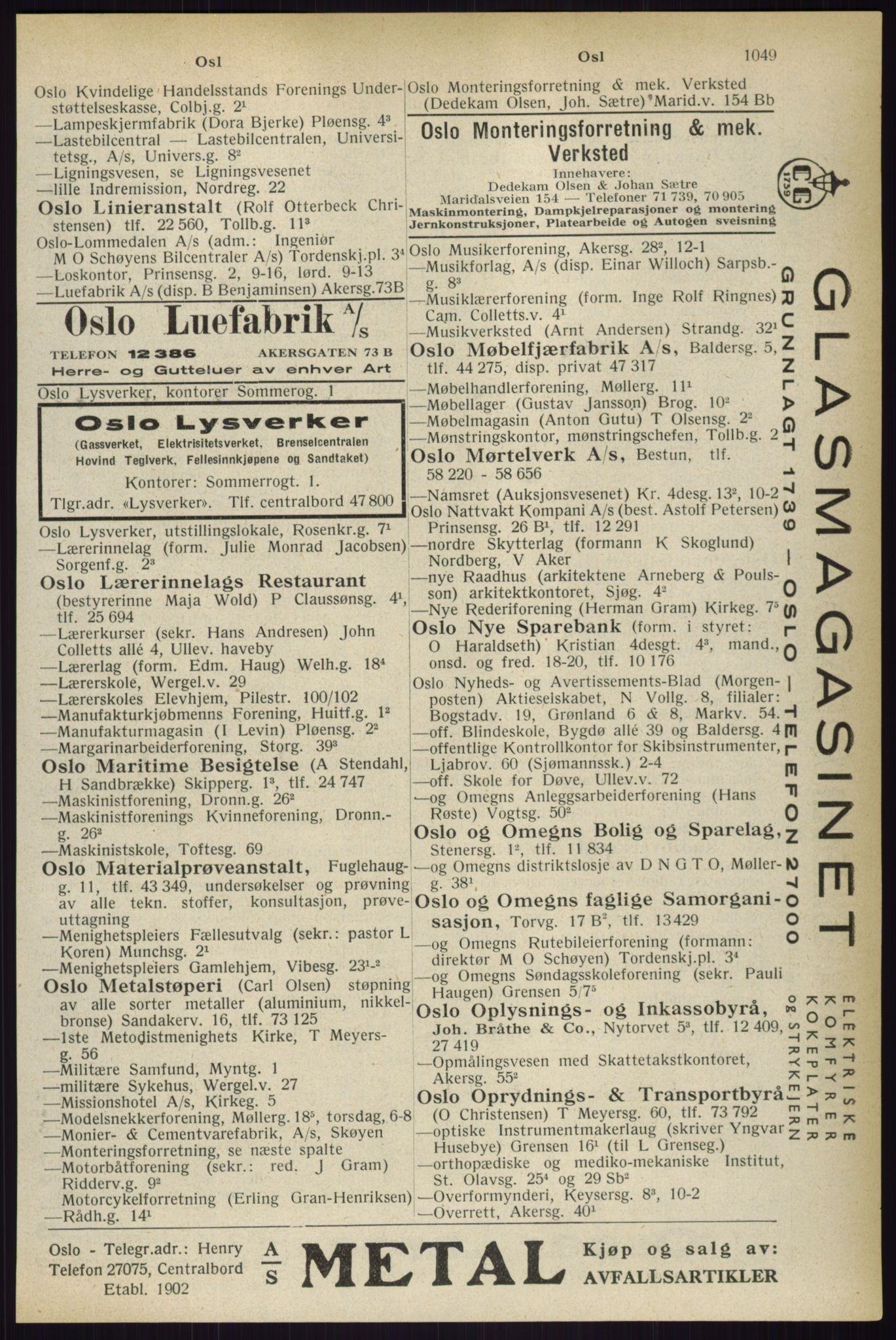 Kristiania/Oslo adressebok, PUBL/-, 1933, p. 1049
