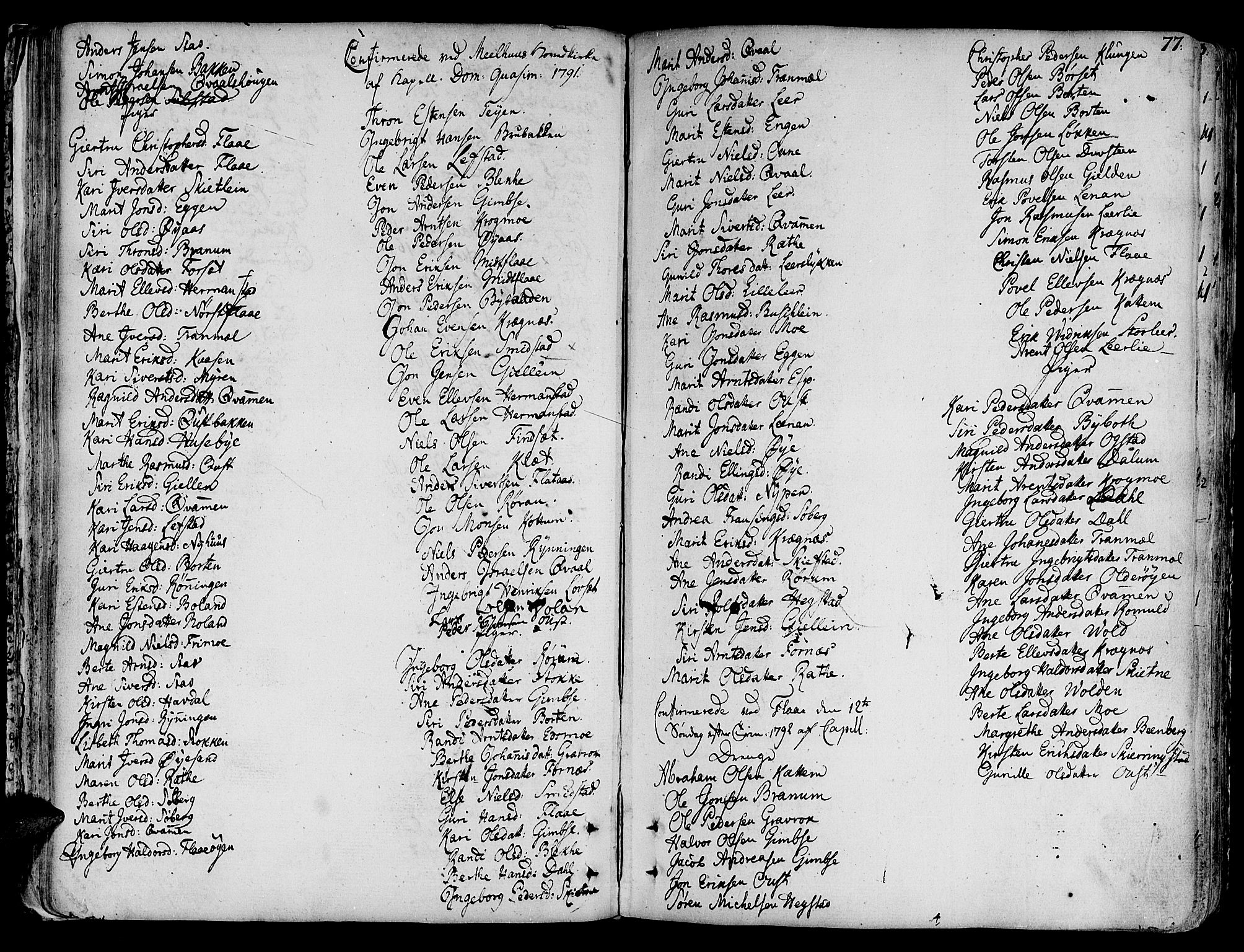 Ministerialprotokoller, klokkerbøker og fødselsregistre - Sør-Trøndelag, SAT/A-1456/691/L1061: Parish register (official) no. 691A02 /1, 1768-1815, p. 77