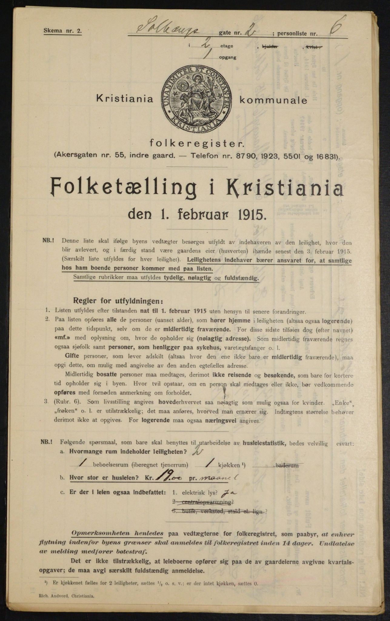 OBA, Municipal Census 1915 for Kristiania, 1915, p. 99259