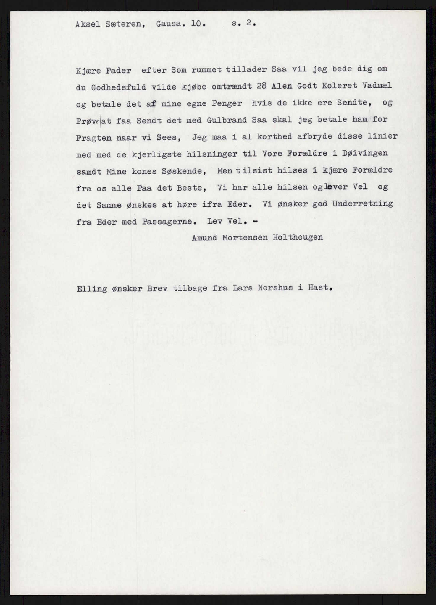Samlinger til kildeutgivelse, Amerikabrevene, AV/RA-EA-4057/F/L0015: Innlån fra Oppland: Sæteren - Vigerust, 1838-1914, p. 91