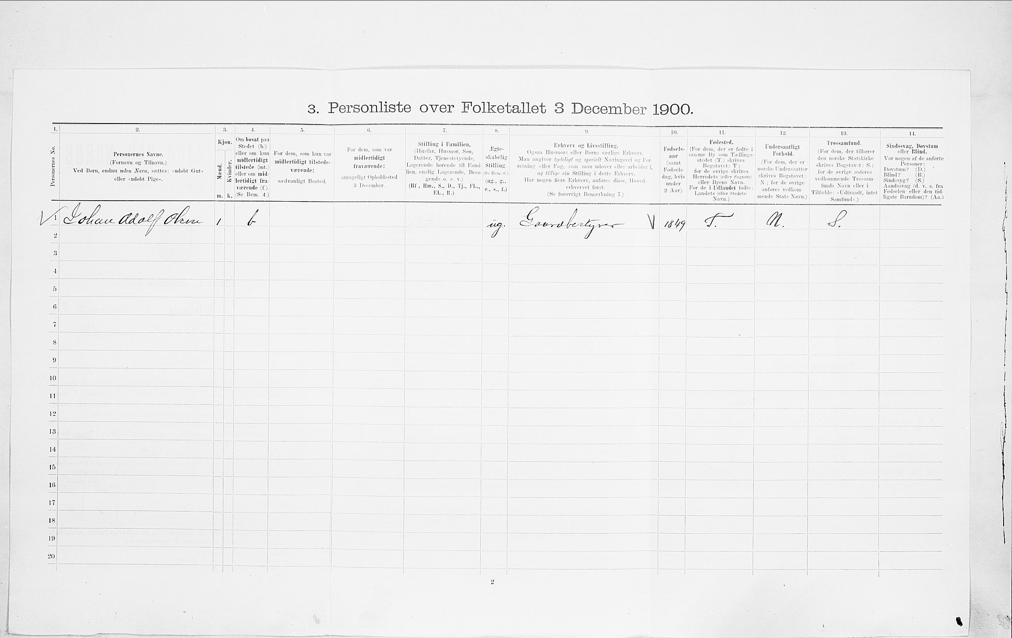 SAO, 1900 census for Kristiania, 1900, p. 103387