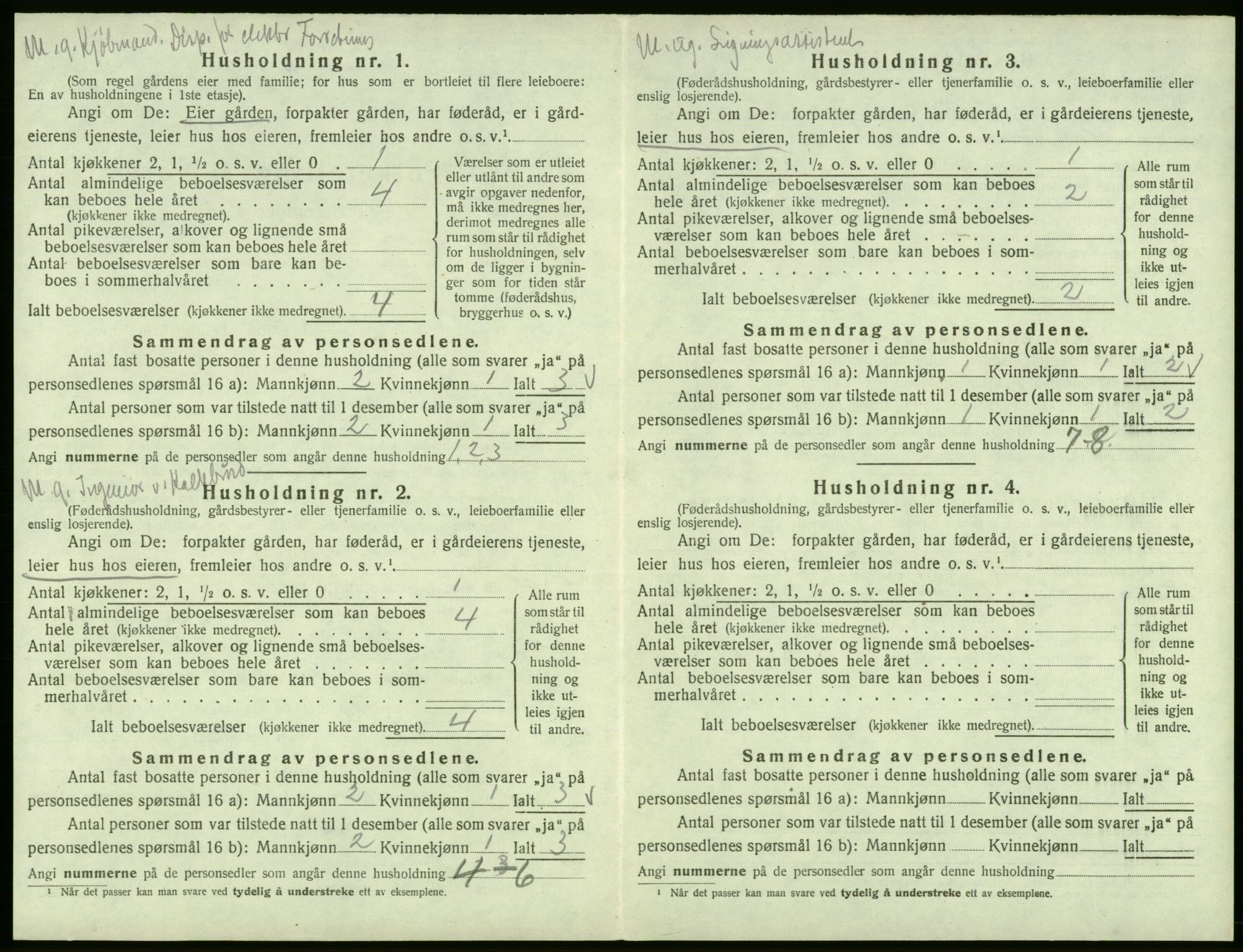 SAB, 1920 census for Odda, 1920, p. 887