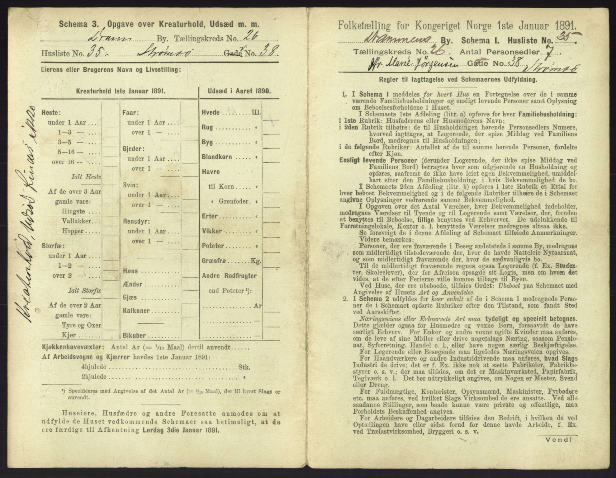 RA, 1891 census for 0602 Drammen, 1891, p. 2235