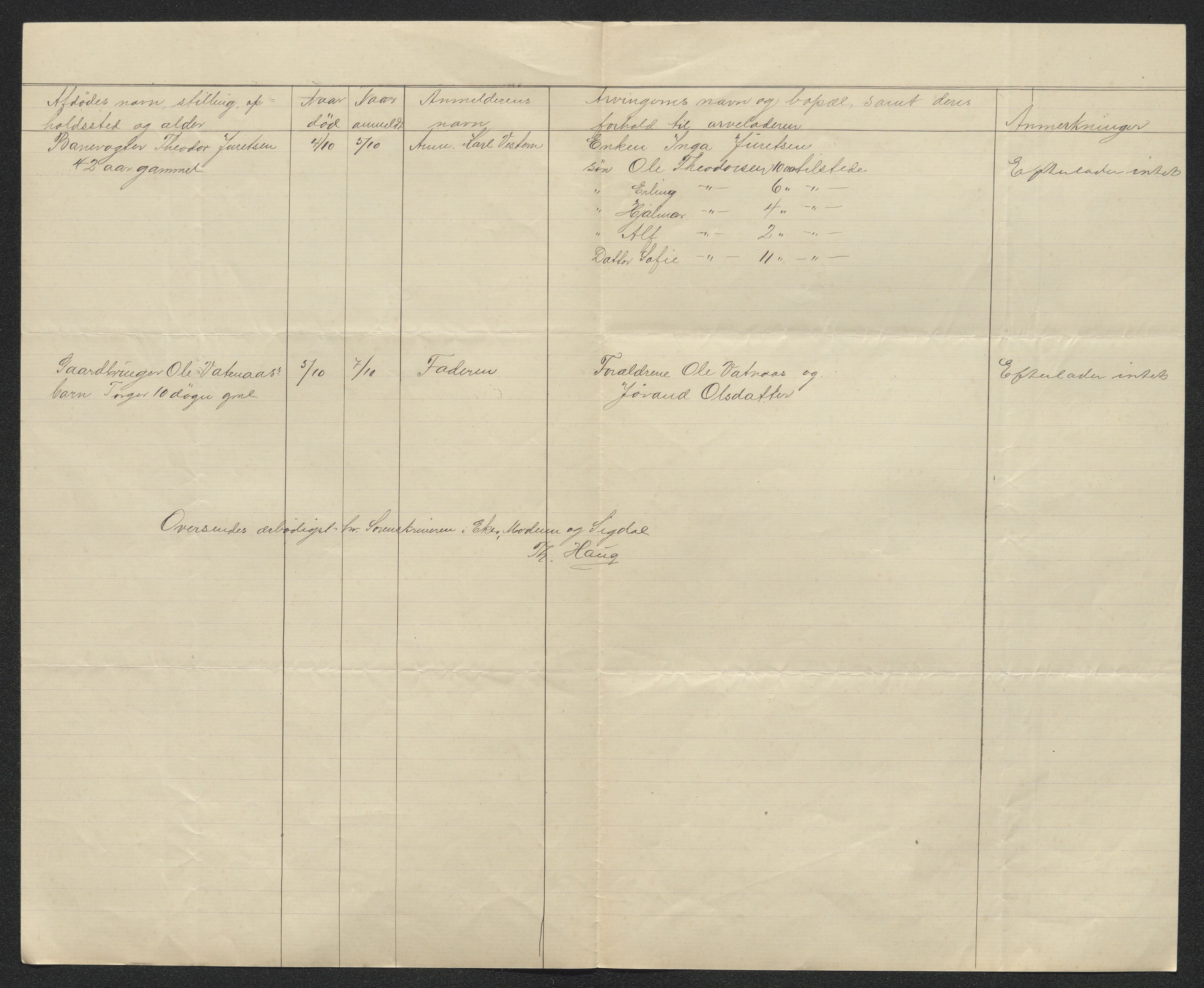 Eiker, Modum og Sigdal sorenskriveri, AV/SAKO-A-123/H/Ha/Hab/L0032: Dødsfallsmeldinger, 1907-1908, p. 438