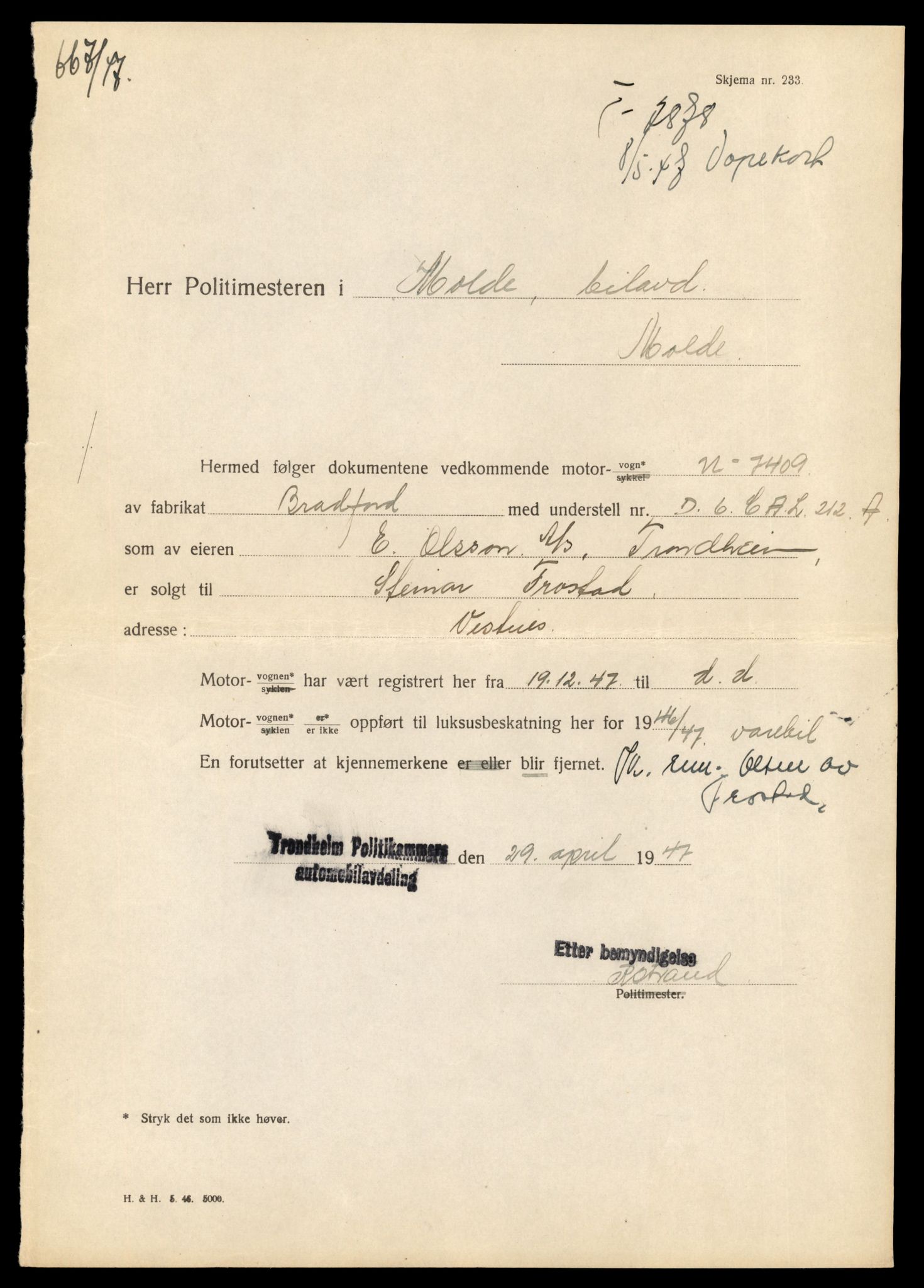 Møre og Romsdal vegkontor - Ålesund trafikkstasjon, AV/SAT-A-4099/F/Fe/L0012: Registreringskort for kjøretøy T 1290 - T 1450, 1927-1998, p. 3268