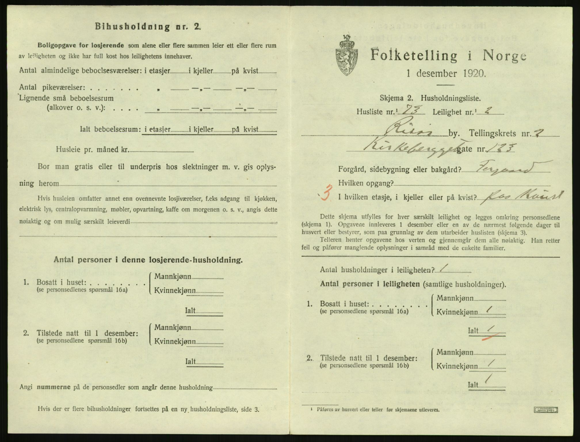 SAK, 1920 census for Risør, 1920, p. 2167