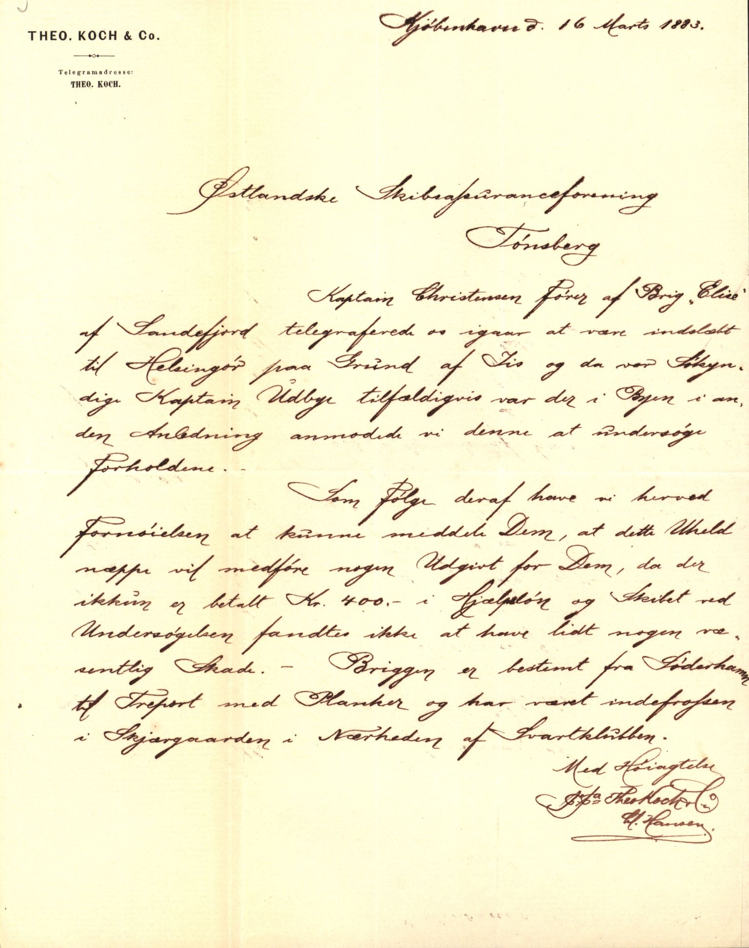 Pa 63 - Østlandske skibsassuranceforening, VEMU/A-1079/G/Ga/L0016/0011: Havaridokumenter / Elise, Dux, Dagmar, Dacapo, Louis, Iphignia, 1883, p. 34