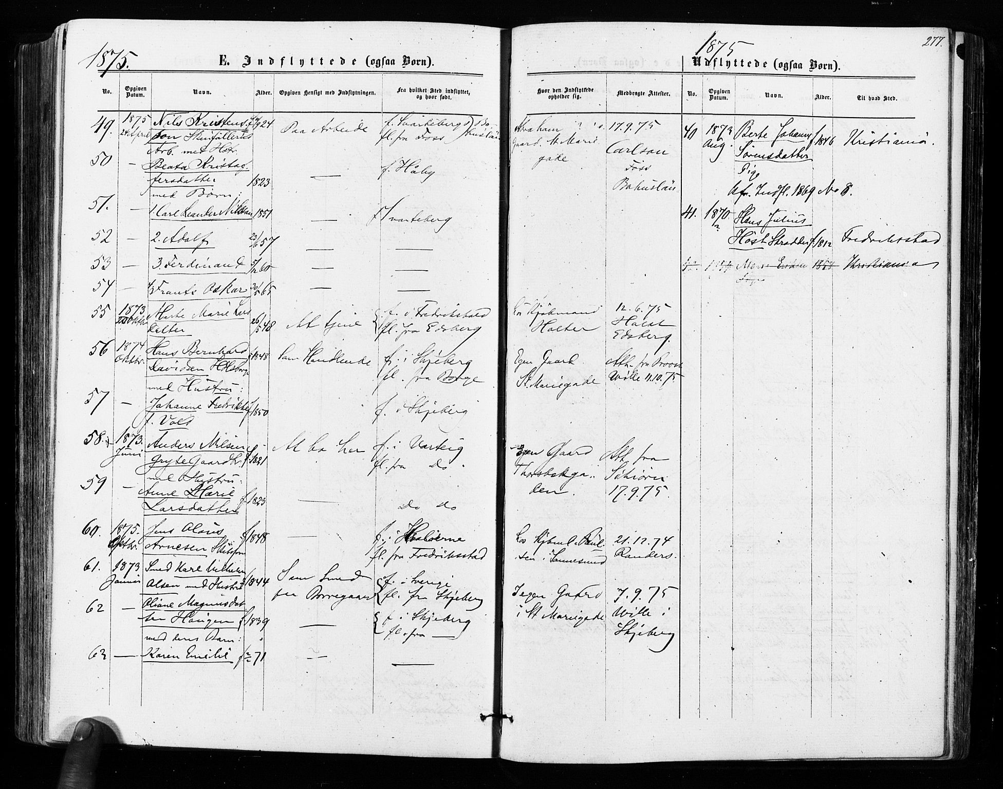 Sarpsborg prestekontor Kirkebøker, AV/SAO-A-2006/F/Fa/L0002: Parish register (official) no. 2, 1869-1877, p. 277