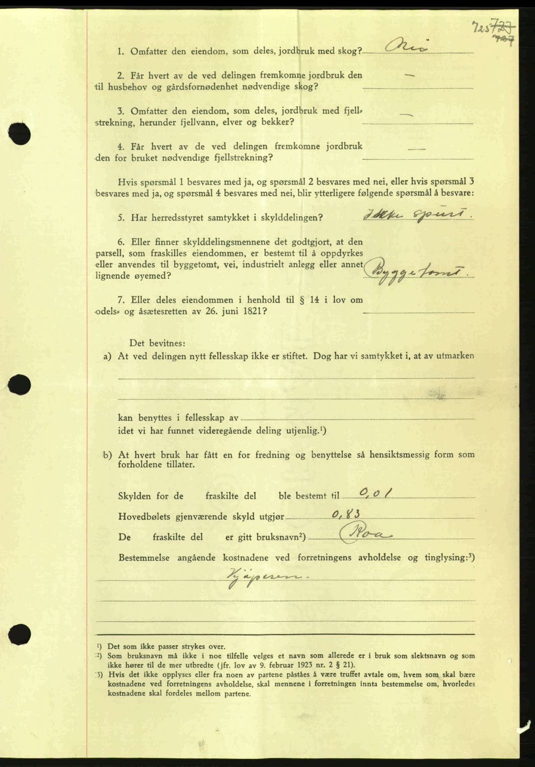 Nordmøre sorenskriveri, AV/SAT-A-4132/1/2/2Ca: Mortgage book no. A92, 1942-1942, Diary no: : 1313/1942