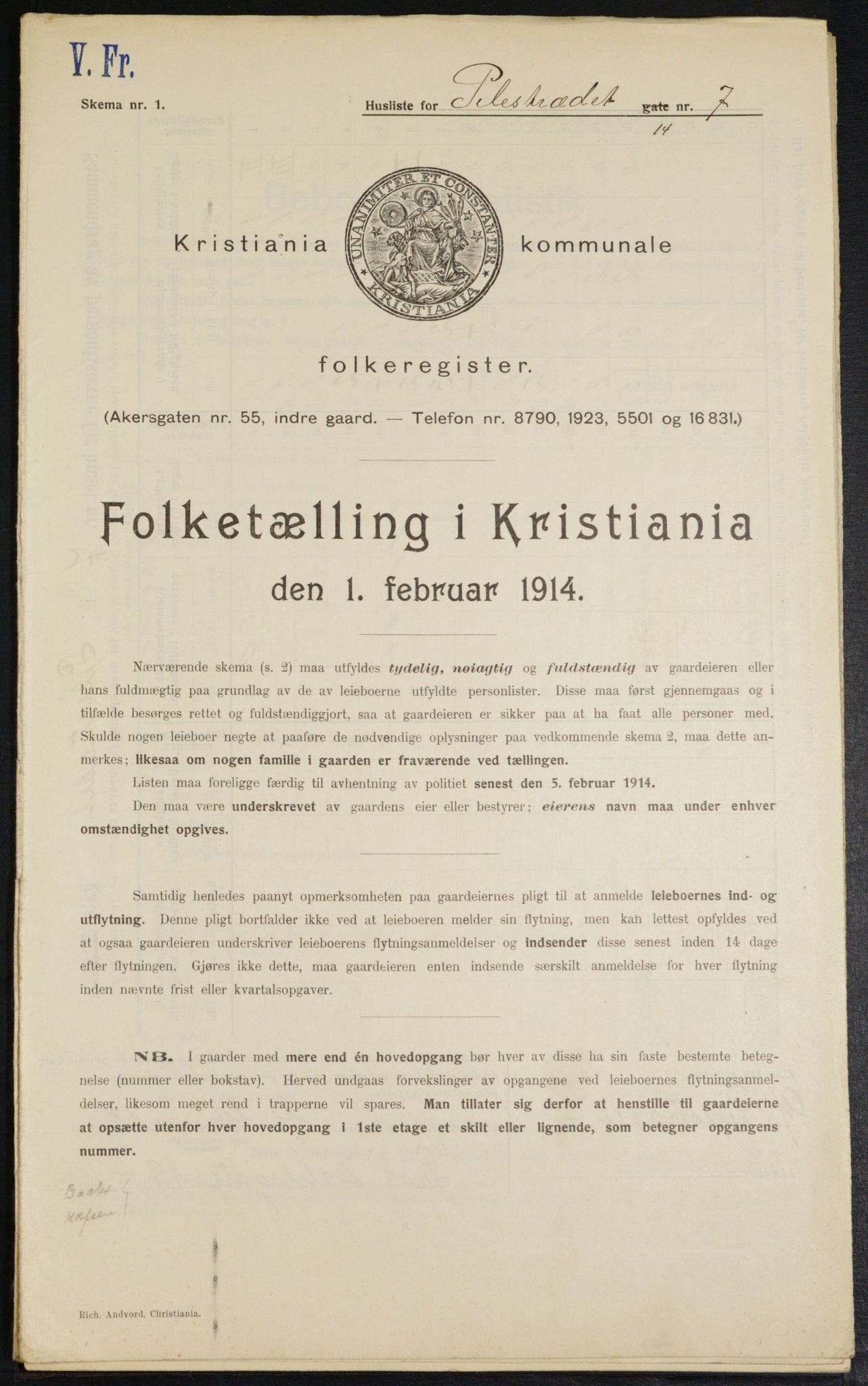 OBA, Municipal Census 1914 for Kristiania, 1914, p. 78861