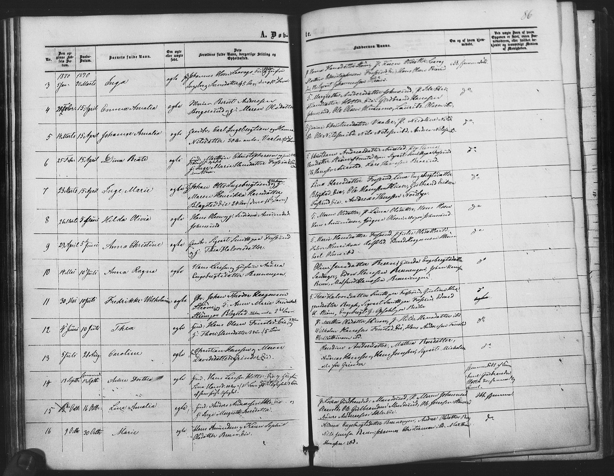 Nes prestekontor Kirkebøker, SAO/A-10410/F/Fb/L0001: Parish register (official) no. II 1, 1859-1882, p. 86