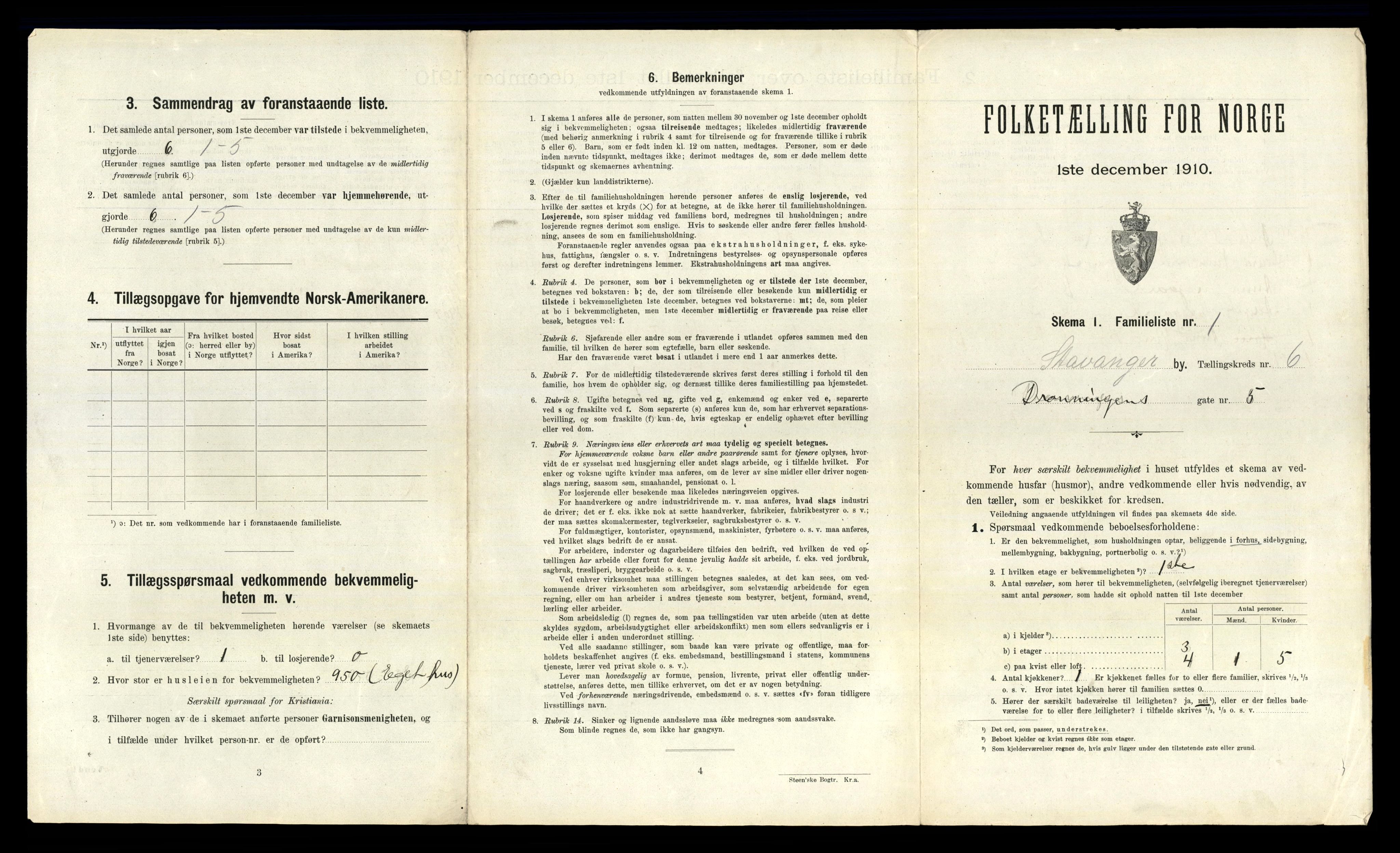 RA, 1910 census for Stavanger, 1910, p. 2838