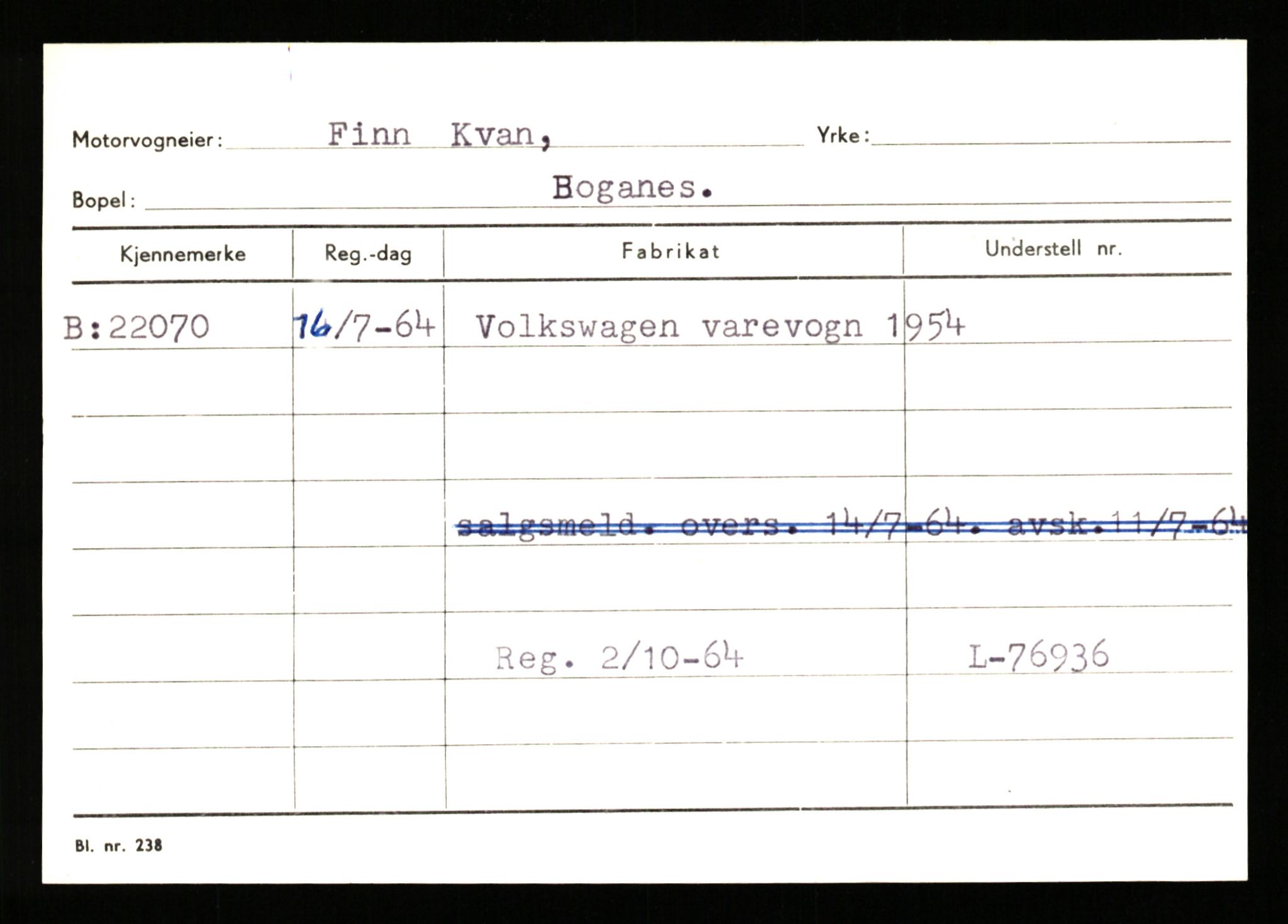 Stavanger trafikkstasjon, SAST/A-101942/0/G/L0004: Registreringsnummer: 15497 - 22957, 1930-1971, p. 2887