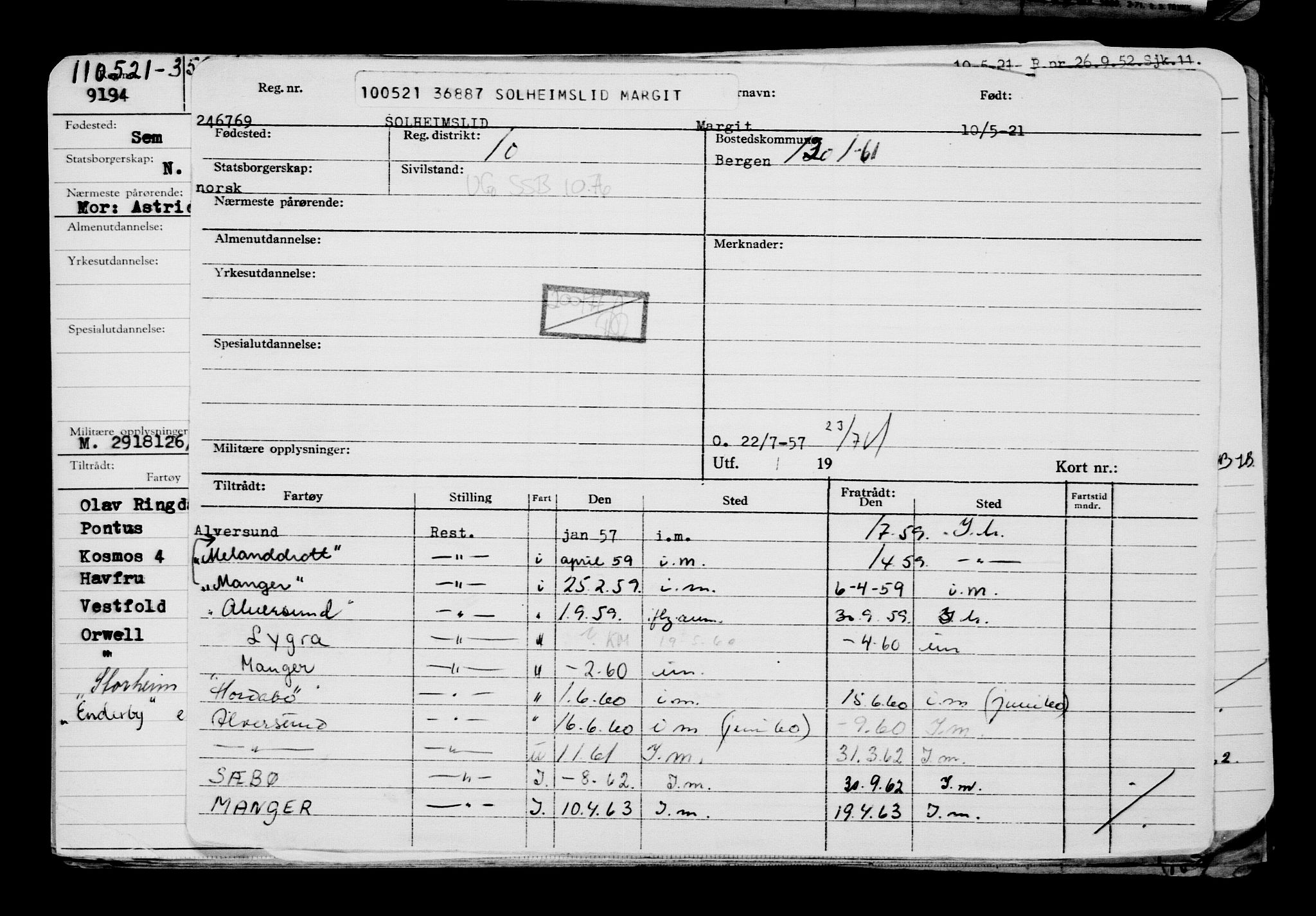 Direktoratet for sjømenn, AV/RA-S-3545/G/Gb/L0193: Hovedkort, 1921, p. 378