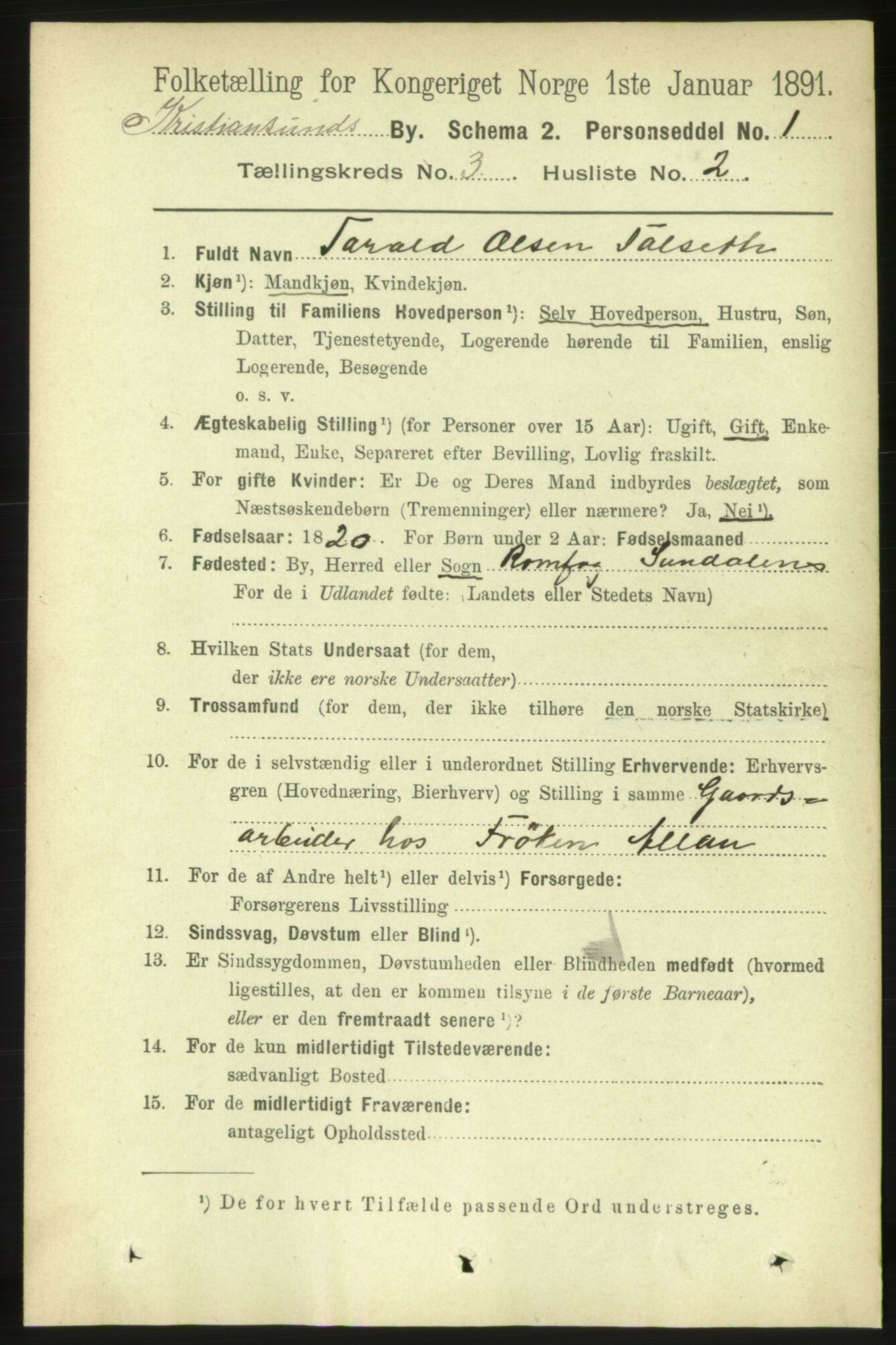 RA, 1891 census for 1503 Kristiansund, 1891, p. 2798