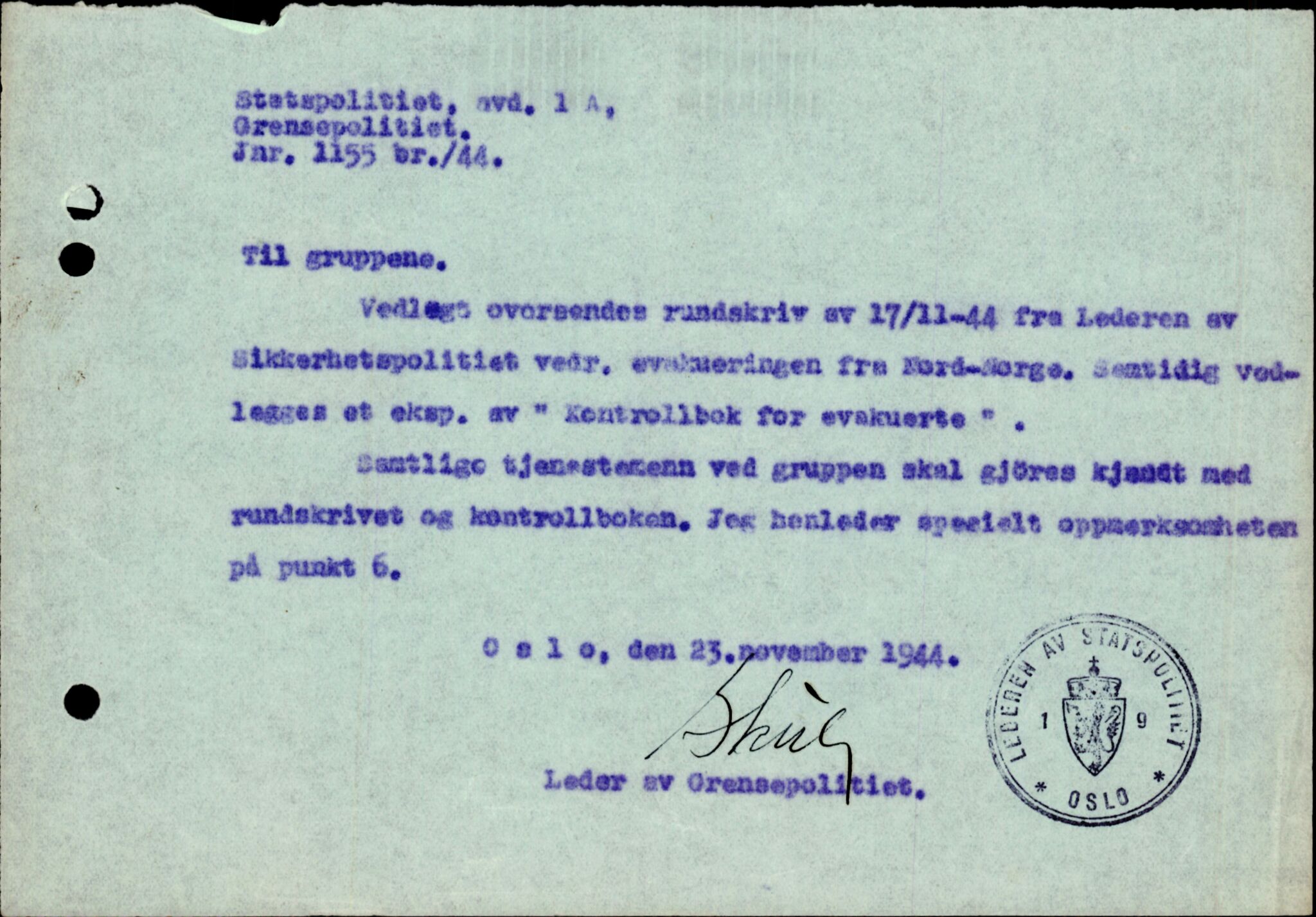 Forsvarets Overkommando. 2 kontor. Arkiv 11.4. Spredte tyske arkivsaker, AV/RA-RAFA-7031/D/Dar/Darc/L0006: BdSN, 1942-1945, p. 1413