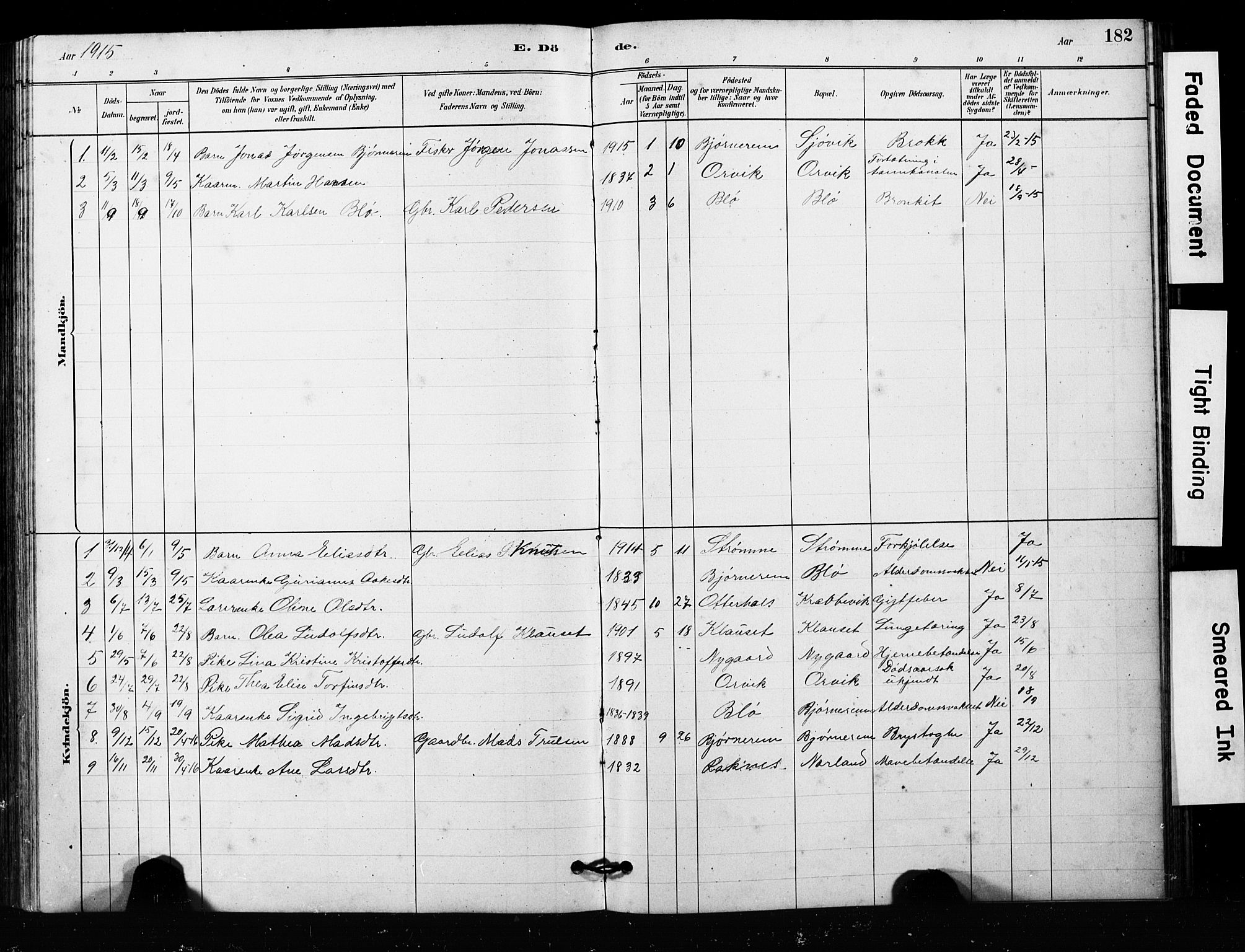 Ministerialprotokoller, klokkerbøker og fødselsregistre - Møre og Romsdal, AV/SAT-A-1454/563/L0737: Parish register (copy) no. 563C01, 1878-1916, p. 182