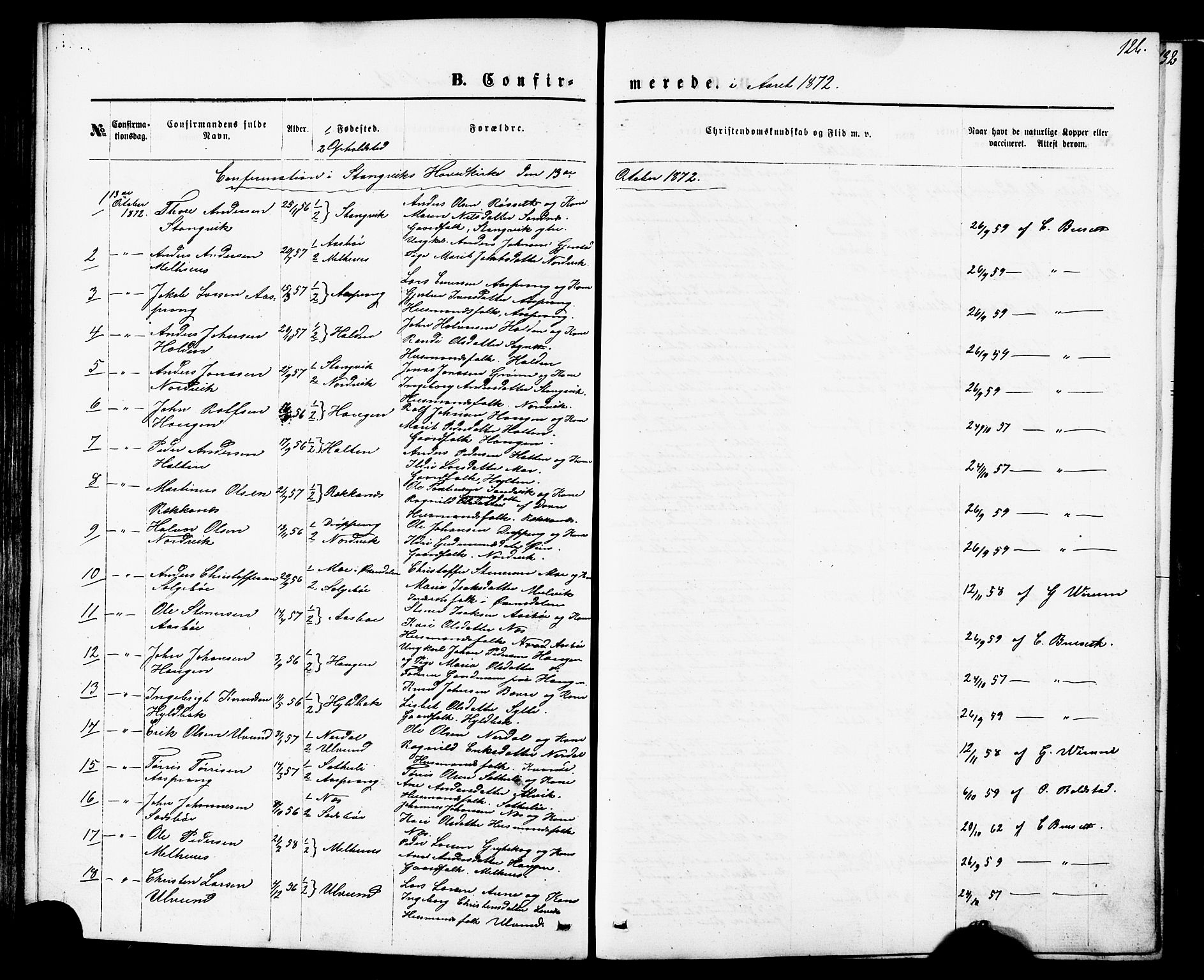 Ministerialprotokoller, klokkerbøker og fødselsregistre - Møre og Romsdal, AV/SAT-A-1454/592/L1027: Parish register (official) no. 592A05, 1865-1878, p. 126