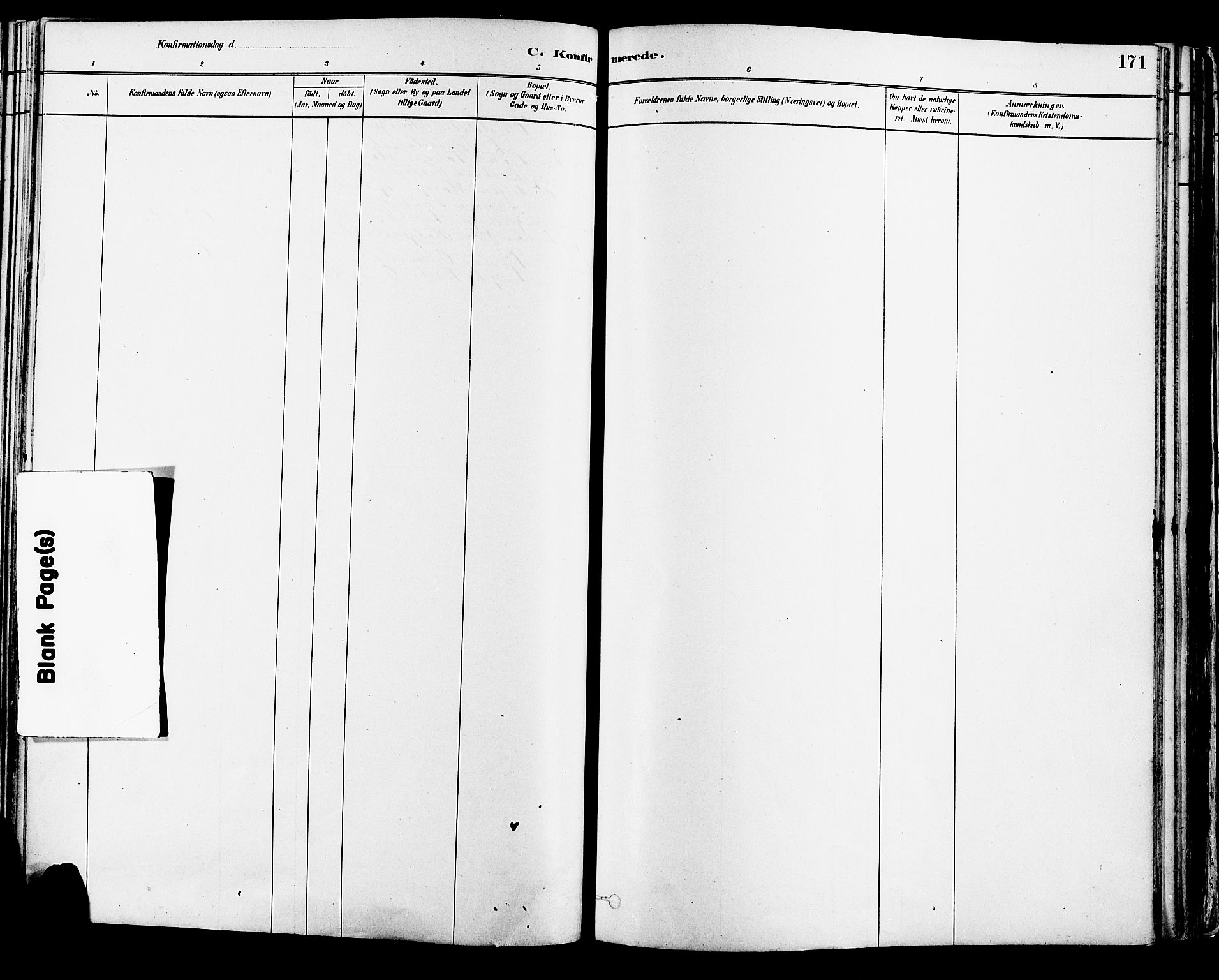 Suldal sokneprestkontor, AV/SAST-A-101845/01/IV/L0011: Parish register (official) no. A 11, 1878-1900, p. 171