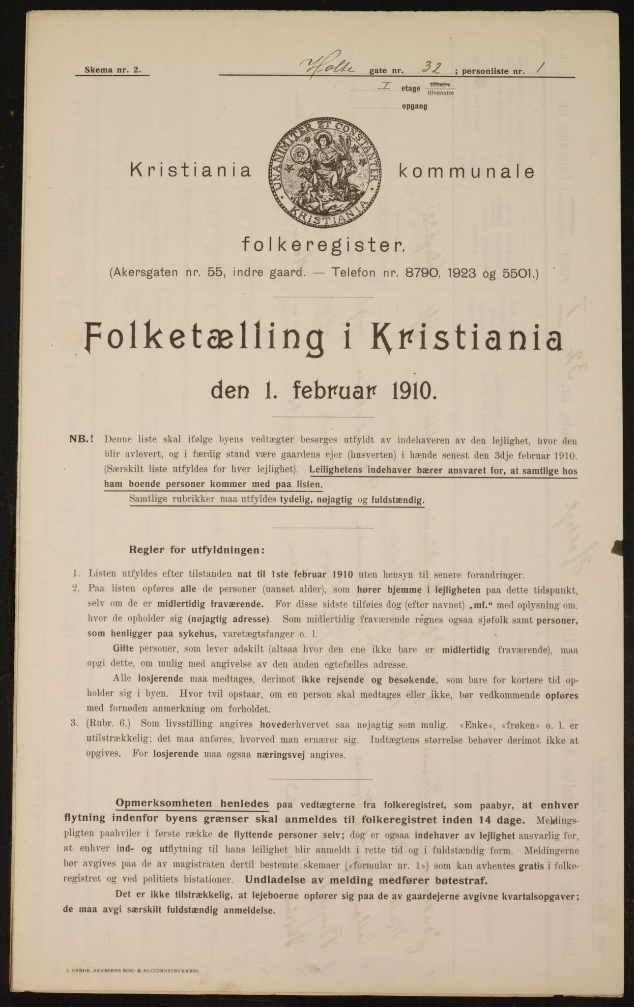 OBA, Municipal Census 1910 for Kristiania, 1910, p. 40581