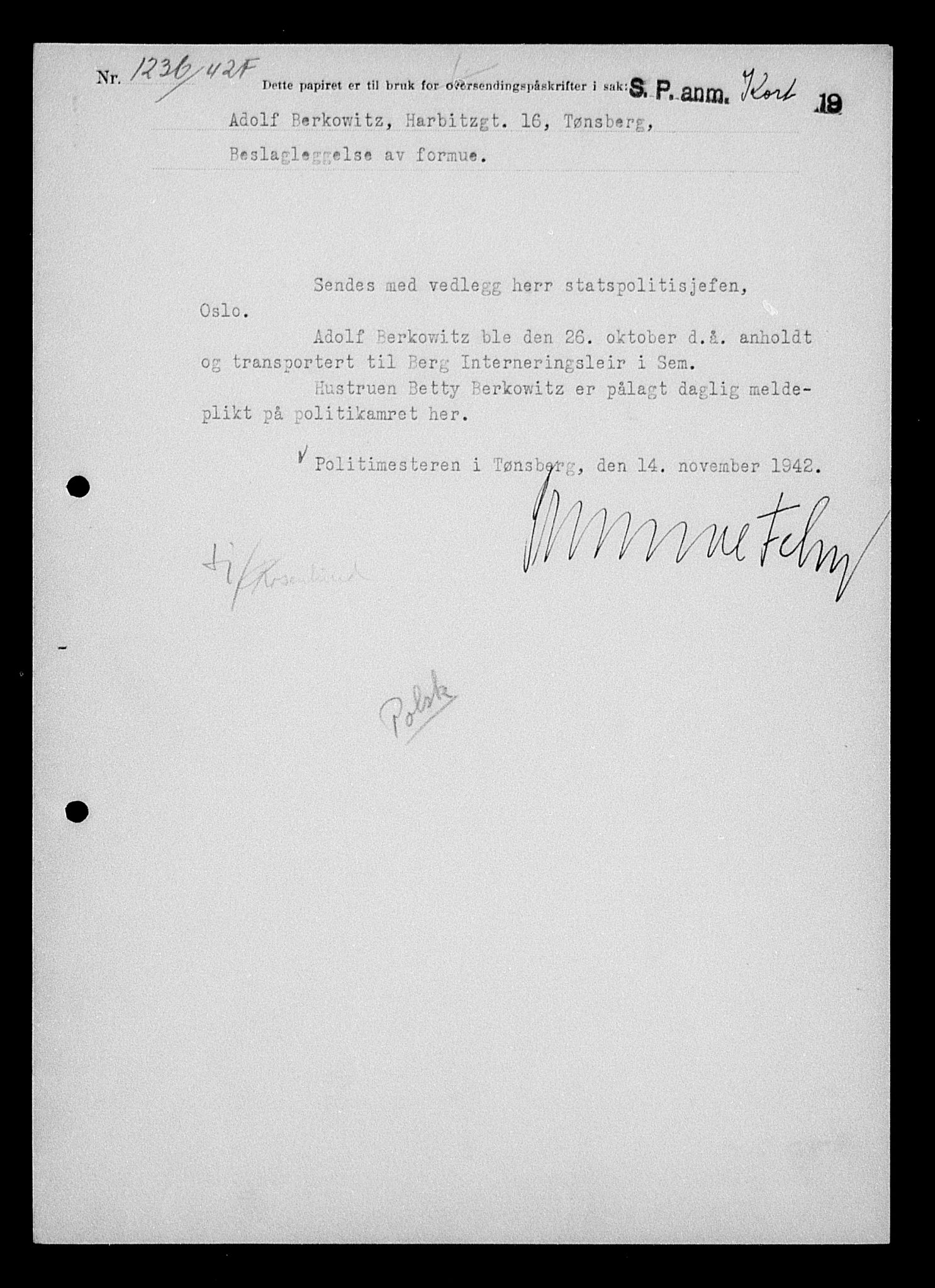 Justisdepartementet, Tilbakeføringskontoret for inndratte formuer, AV/RA-S-1564/H/Hc/Hcd/L0991: --, 1945-1947, p. 127