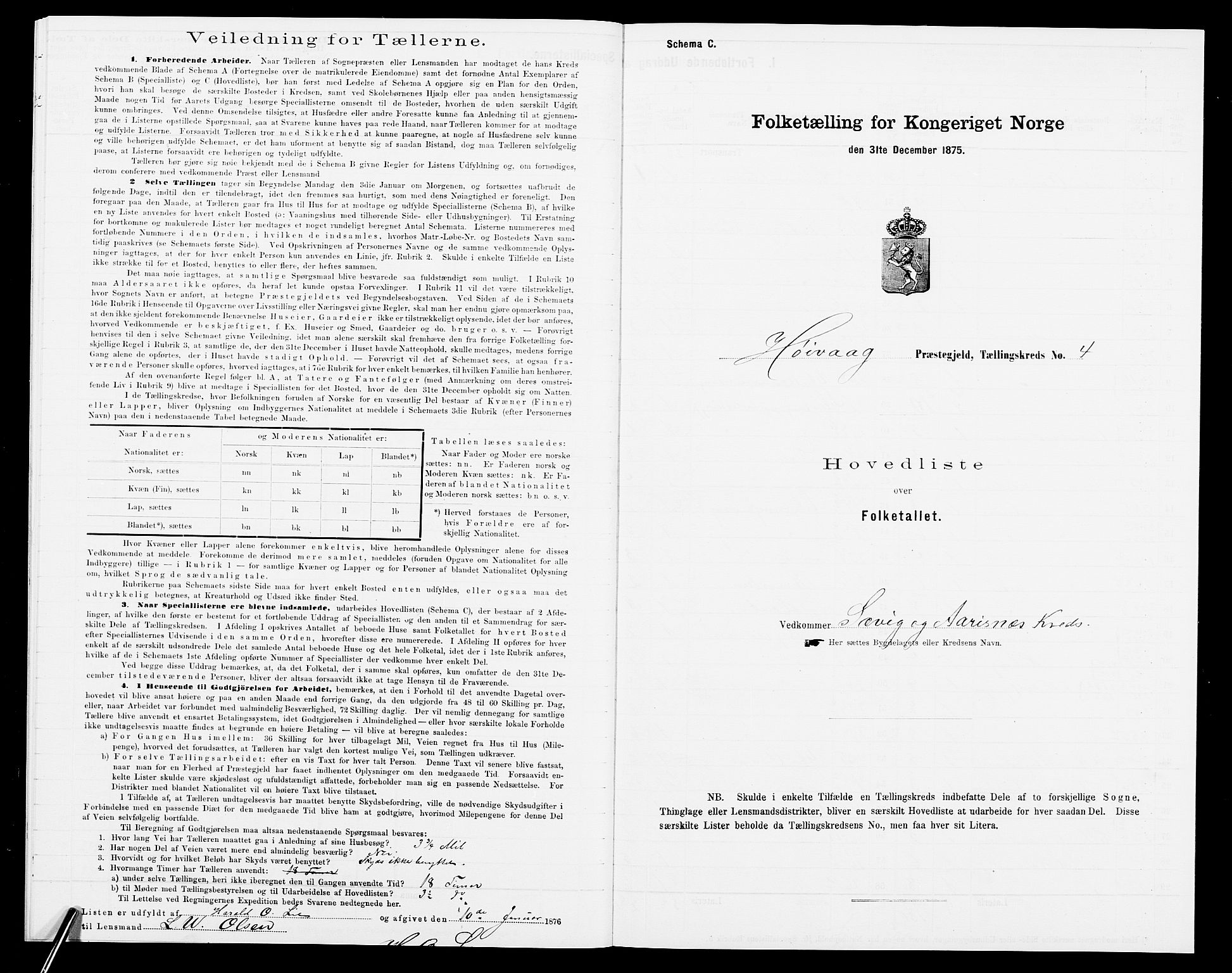 SAK, 1875 census for 0927P Høvåg, 1875, p. 25