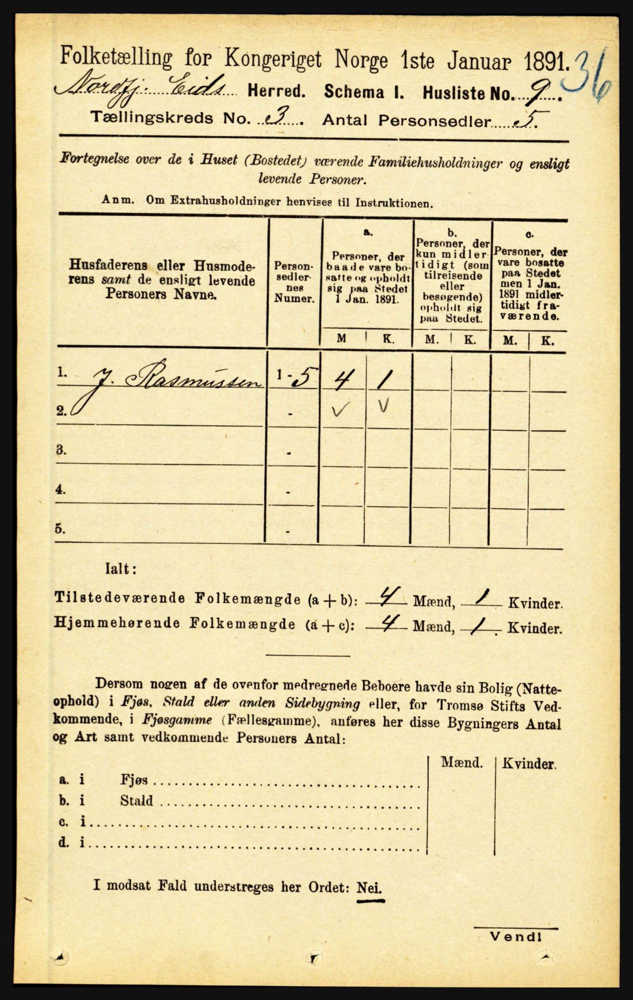 RA, 1891 census for 1443 Eid, 1891, p. 496